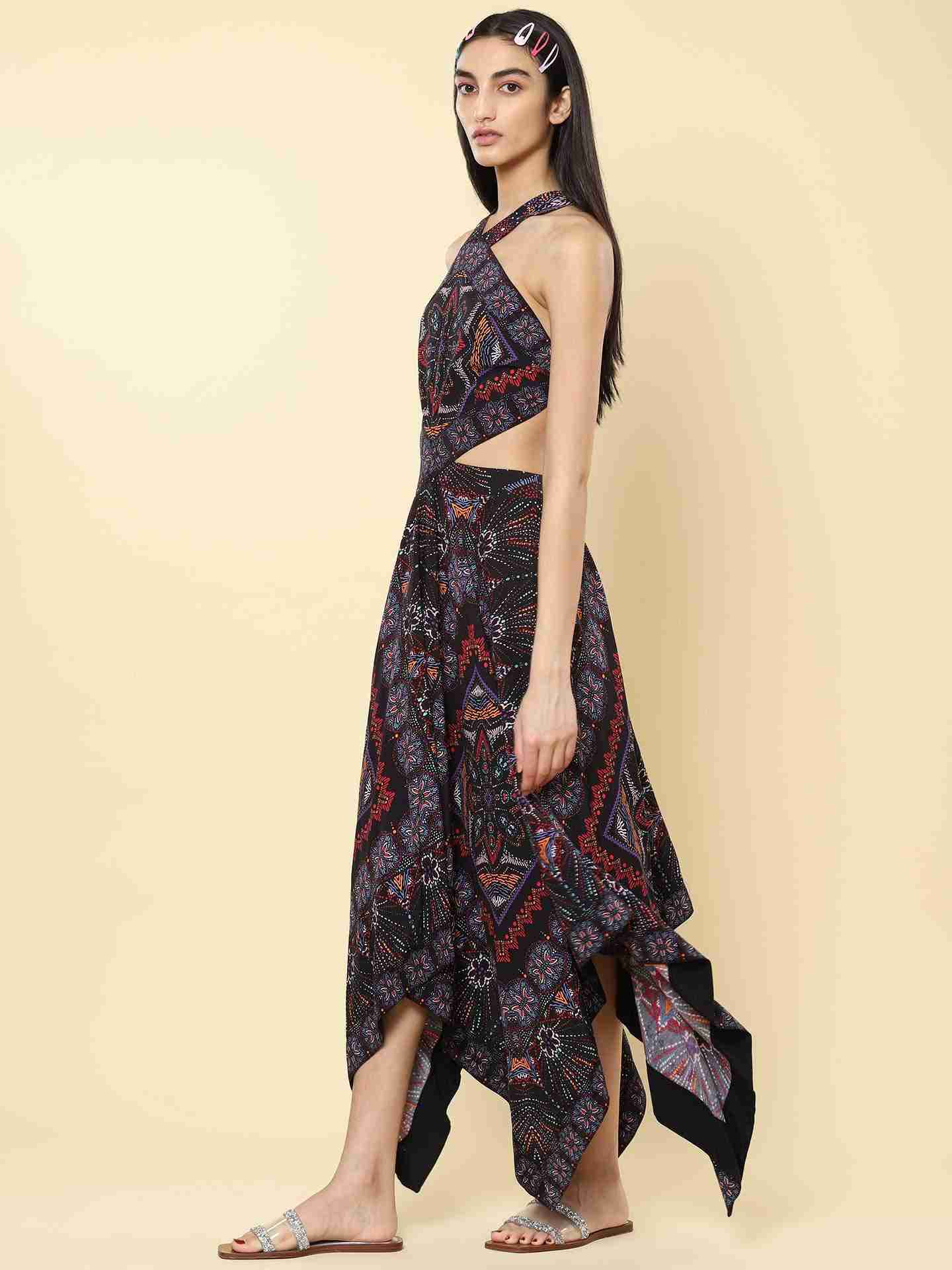 Black Catherine Cut-Out Dress