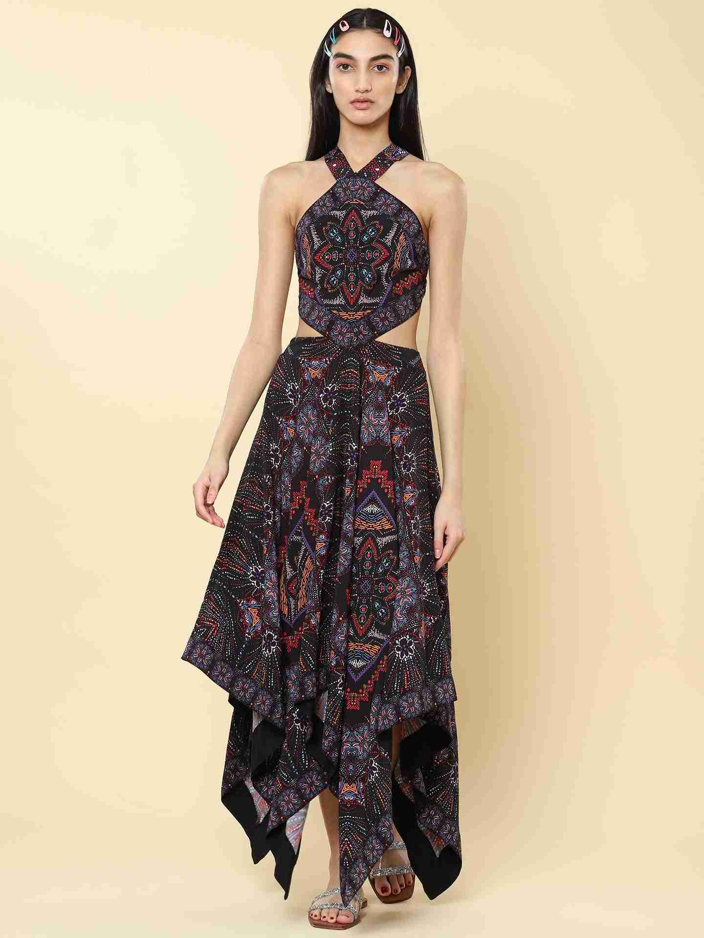 Black Catherine Cut-Out Dress