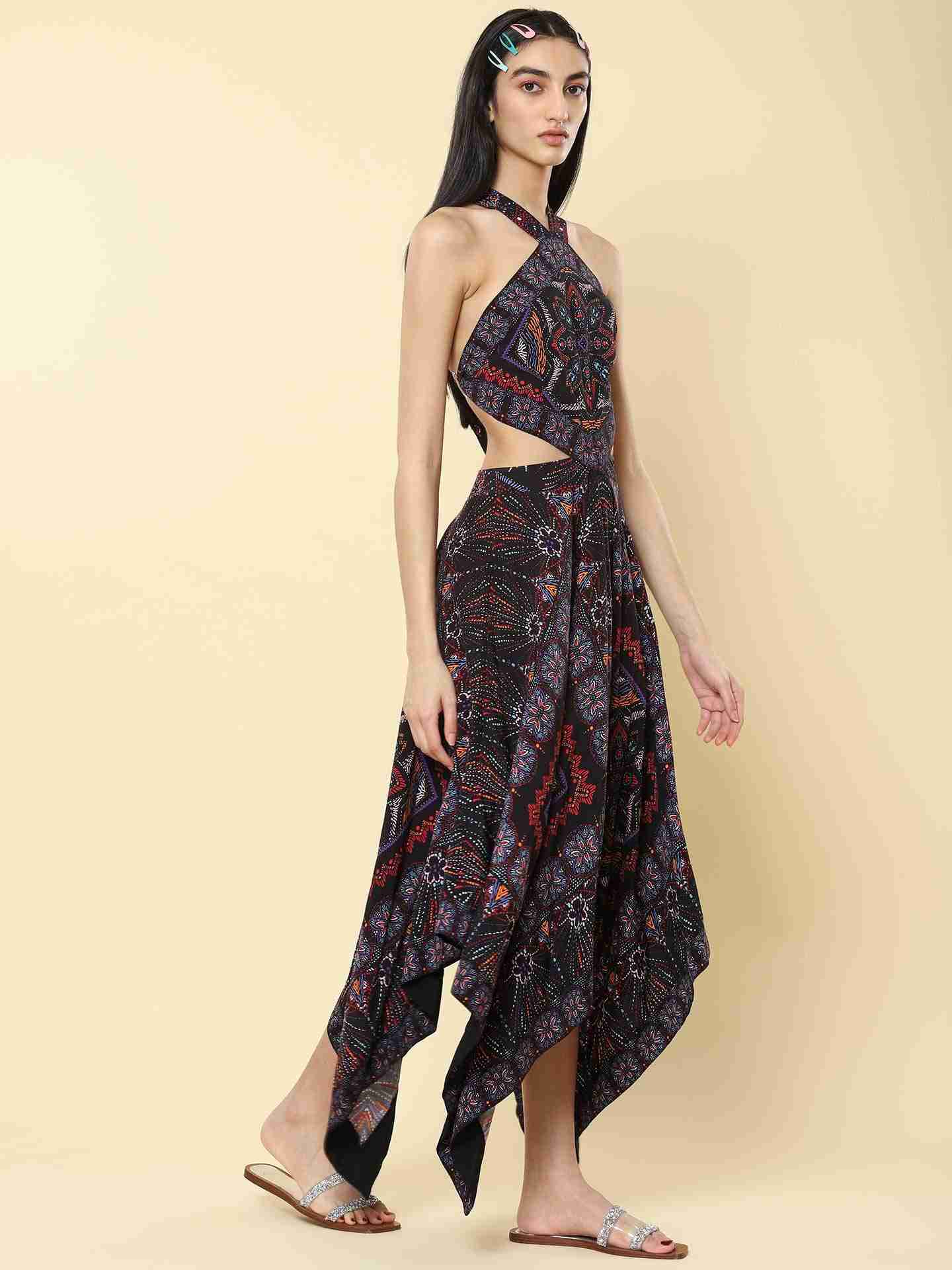 Black Catherine Cut-Out Dress