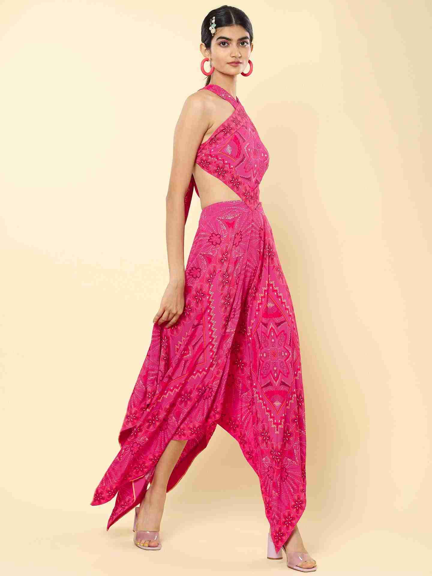 Fuschia Catherine Cut-Out Dress