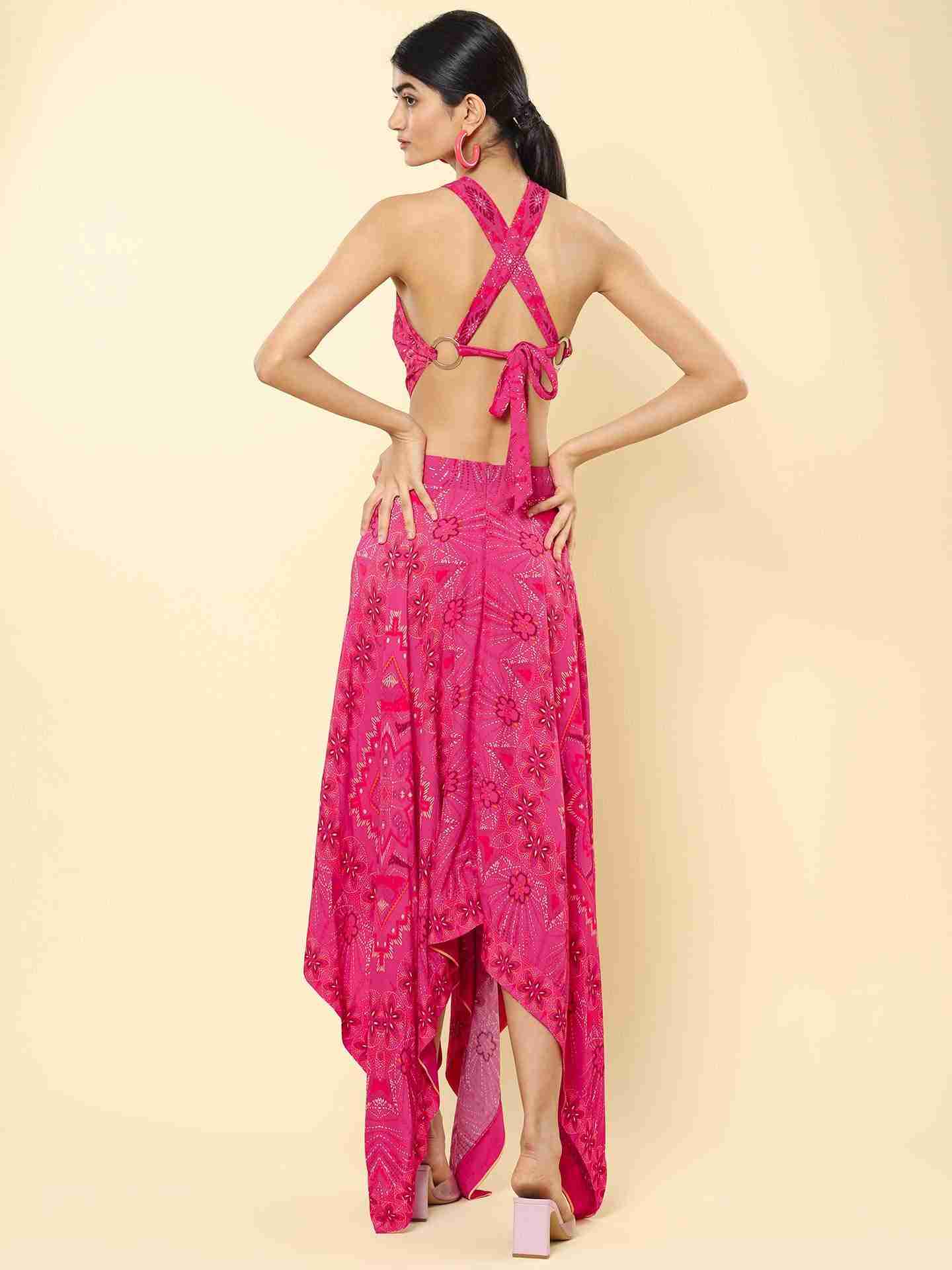 Fuschia Catherine Cut-Out Dress