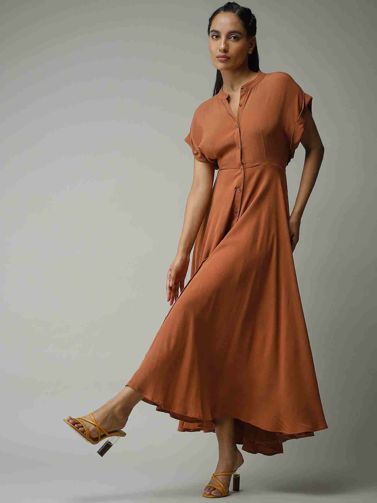 Camel Core Shirt Dress