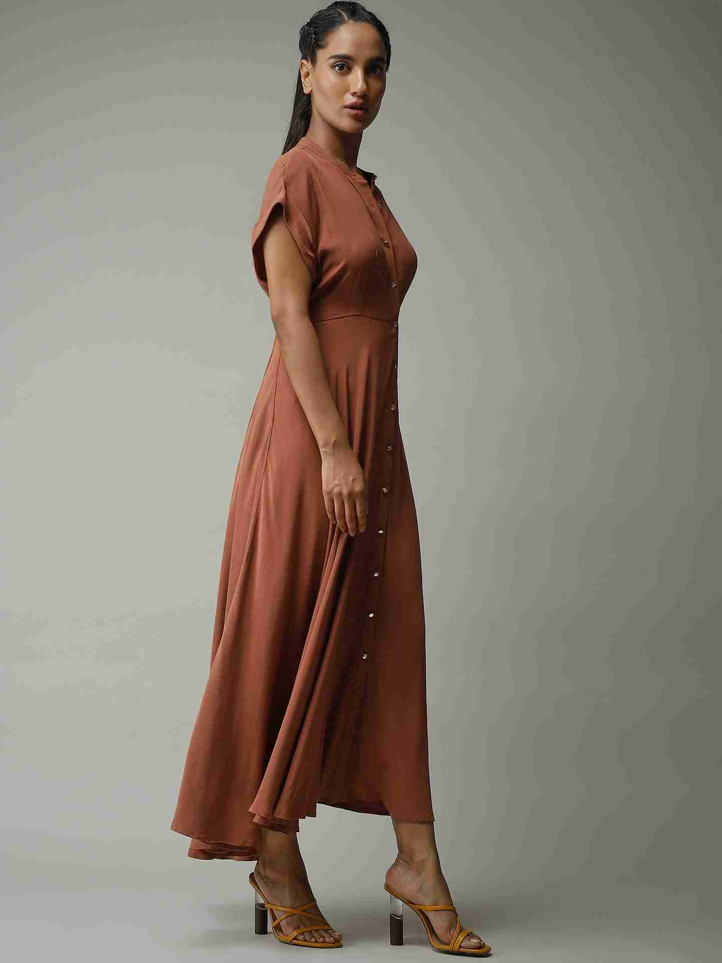 Camel Core Shirt Dress