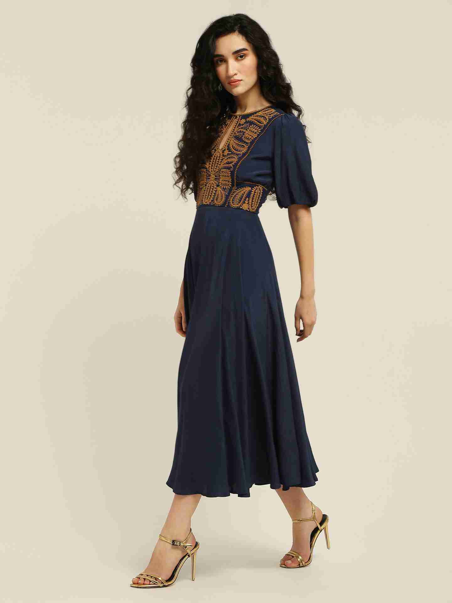 Navy Gemma Long Dress