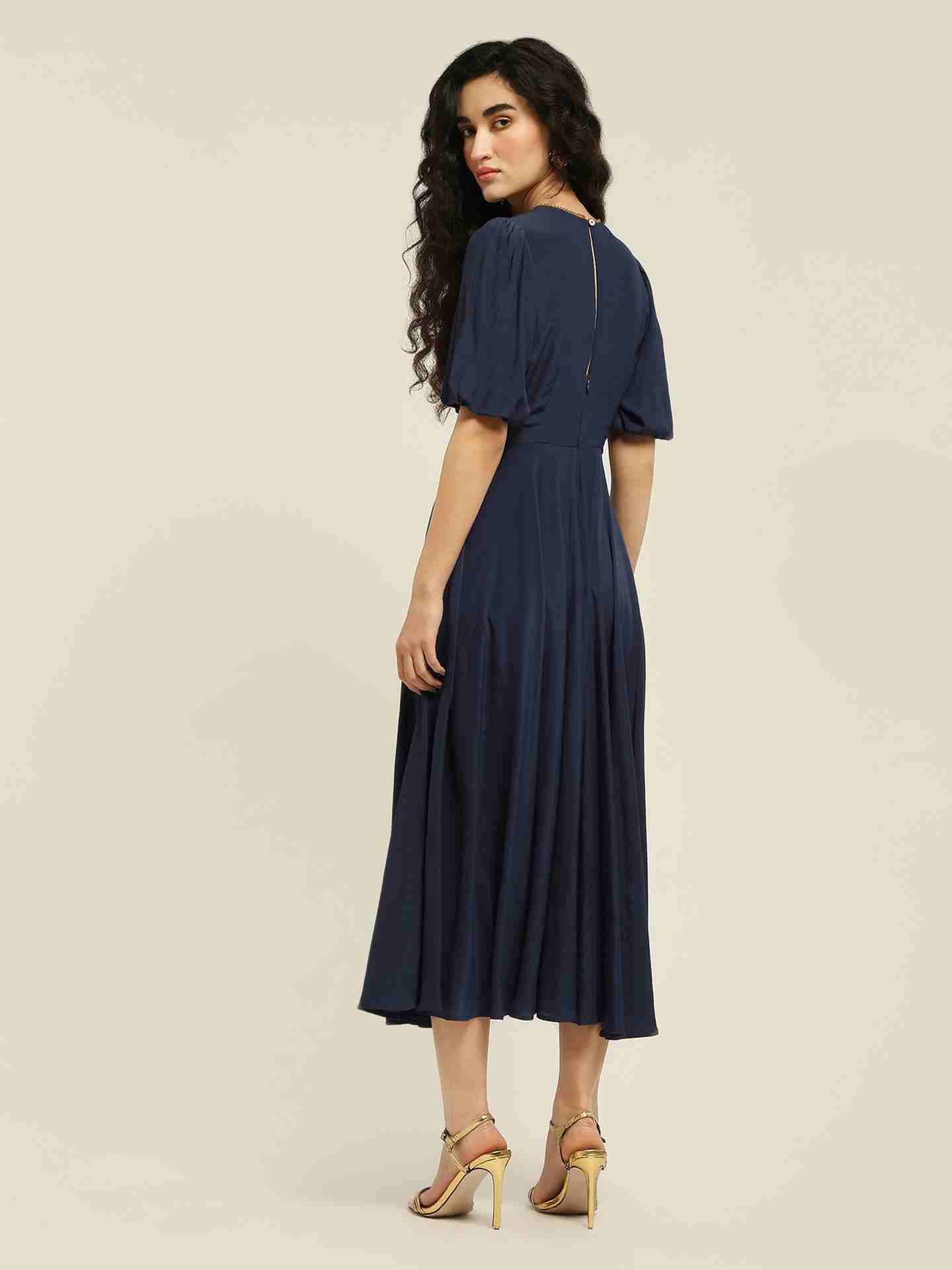 Navy Gemma Long Dress