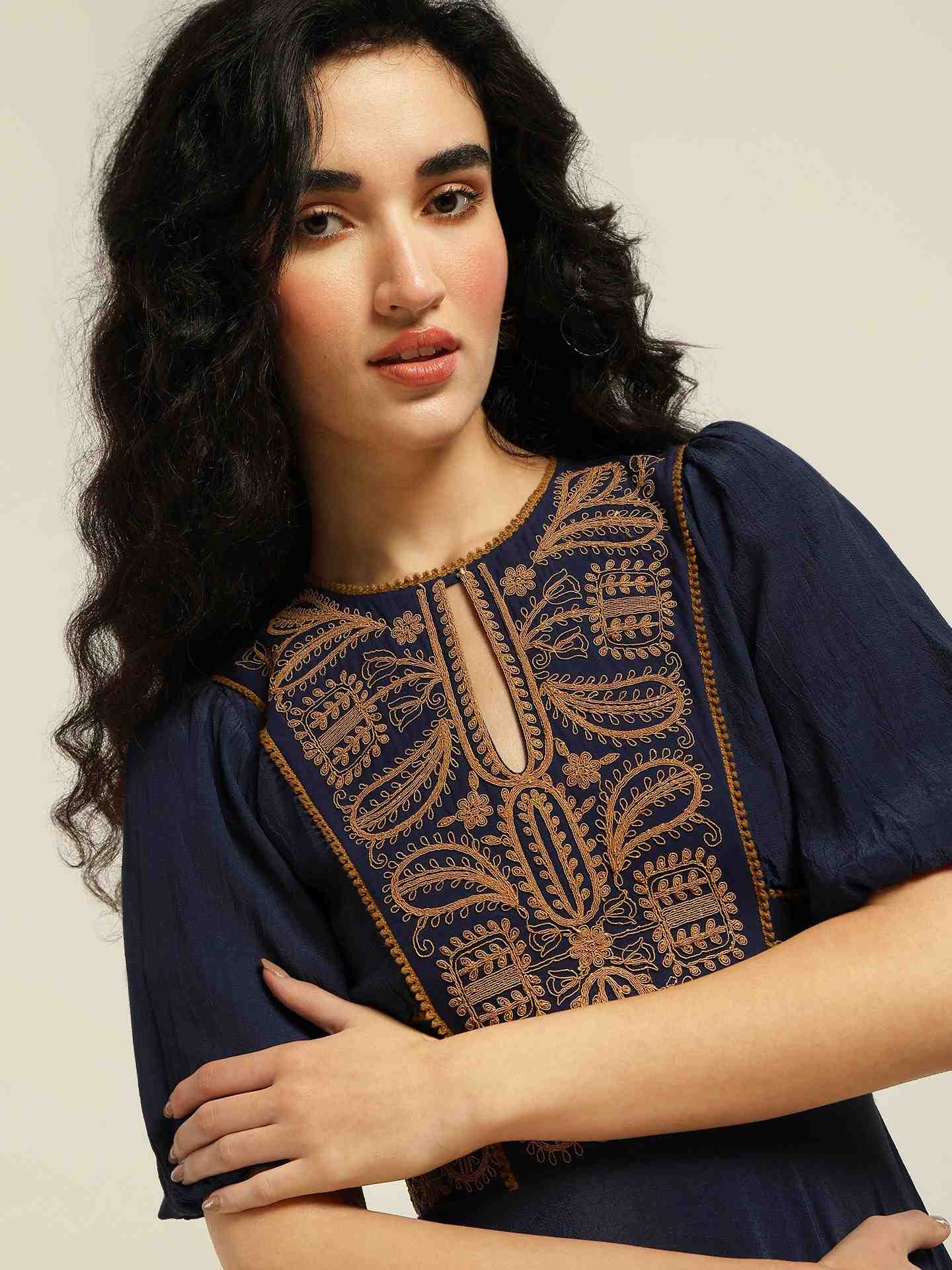 Navy Gemma Long Dress