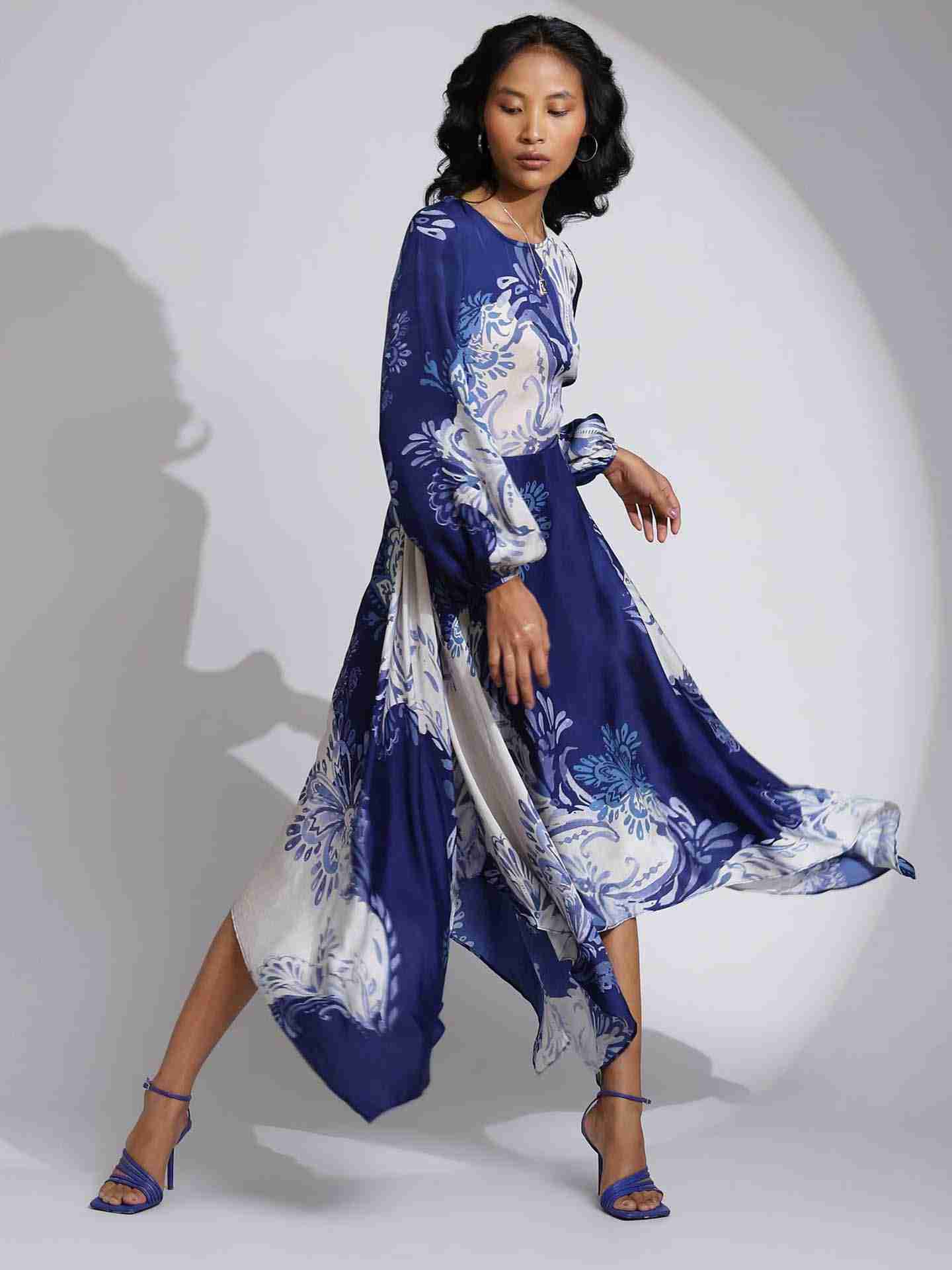 Blue Morene Midi Dress