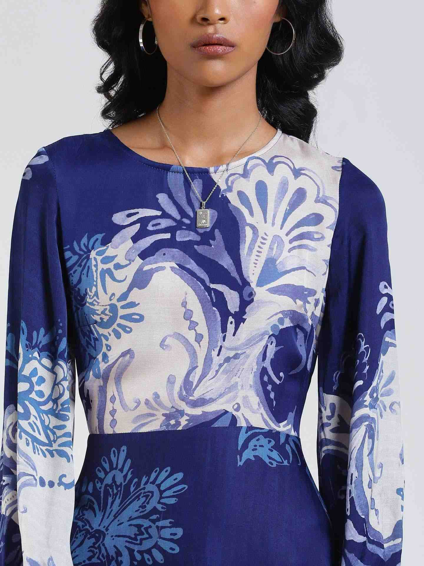 Blue Morene Midi Dress