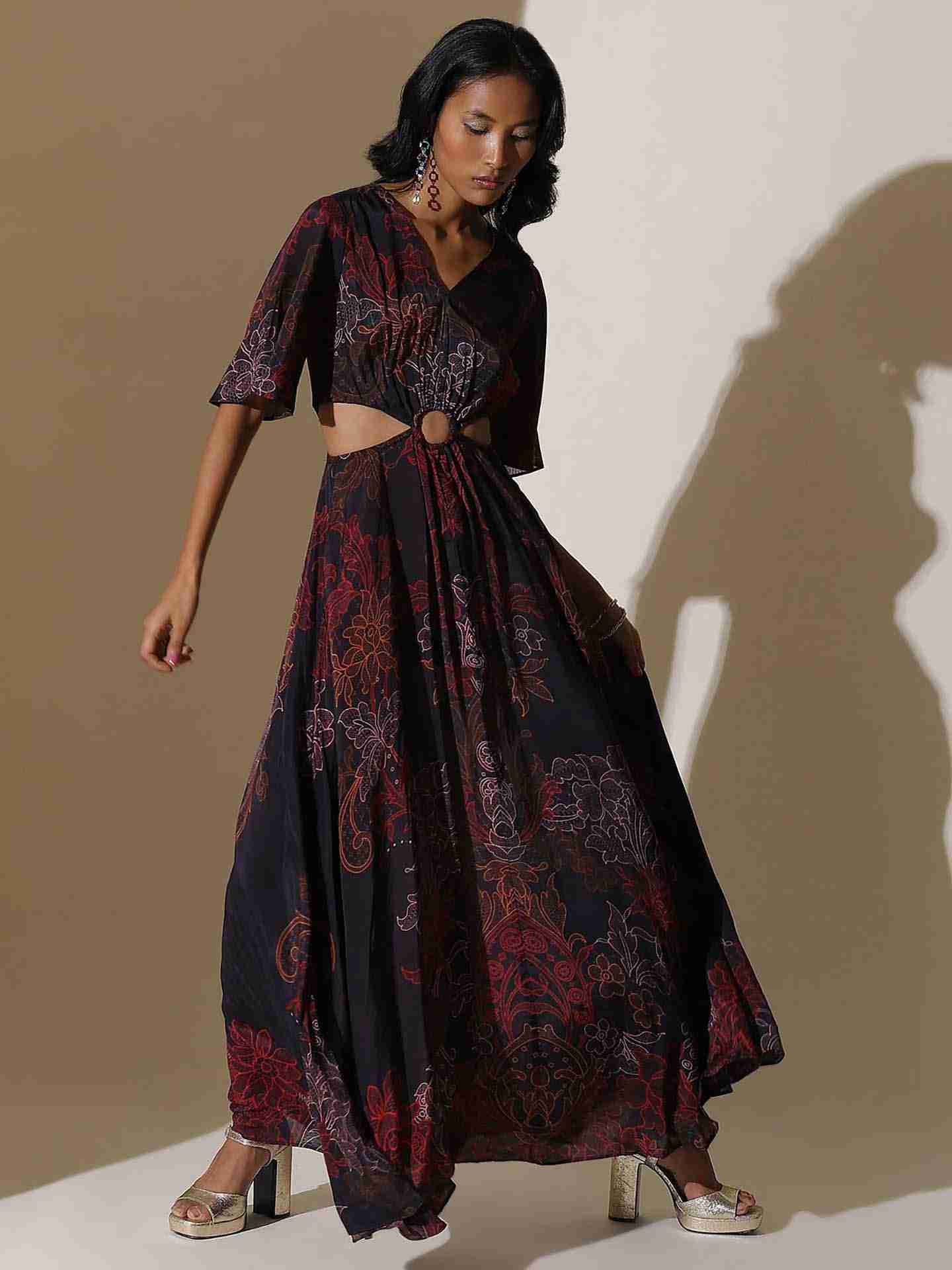 Black Daphne Cut-Out Dress