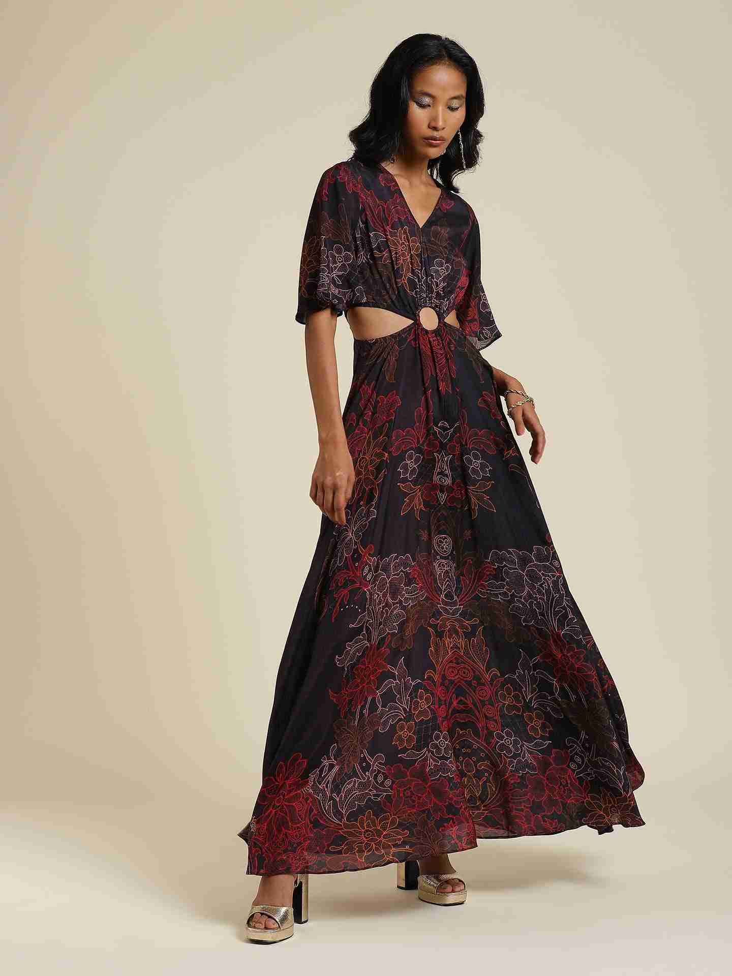 Black Daphne Cut-Out Dress