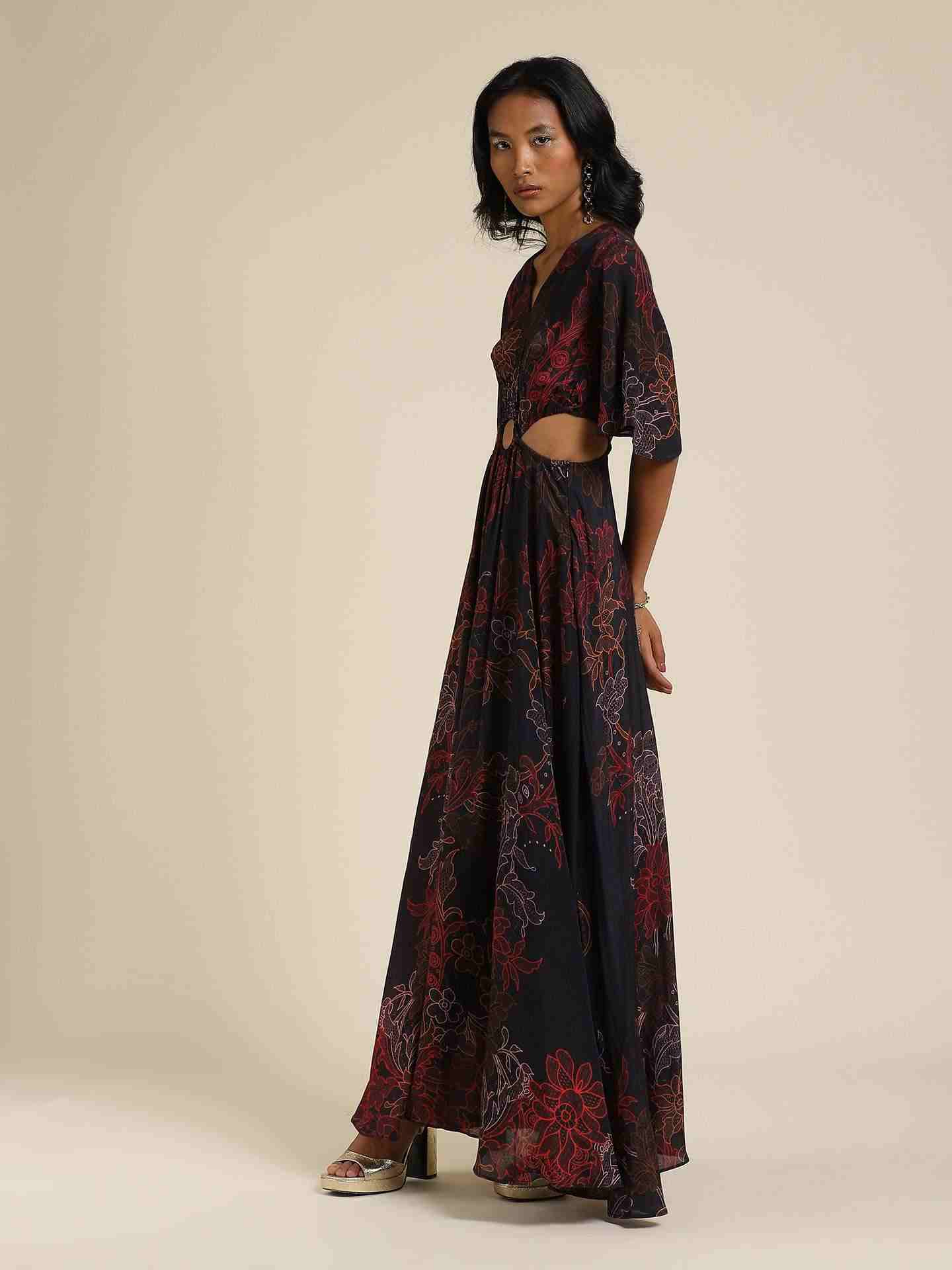 Black Daphne Cut-Out Dress