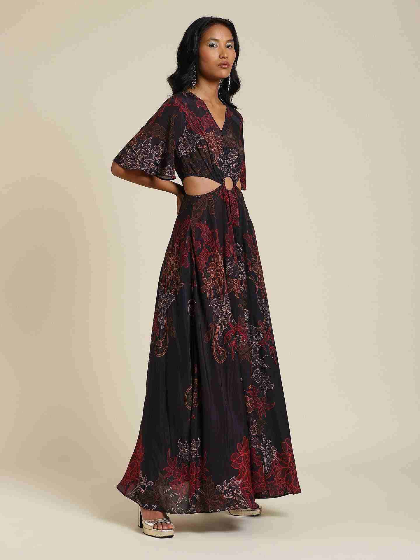 Black Daphne Cut-Out Dress