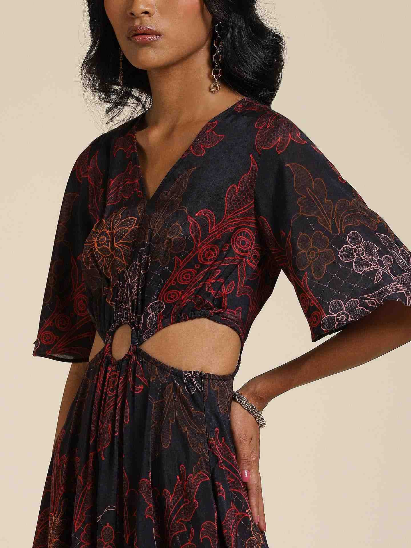 Black Daphne Cut-Out Dress