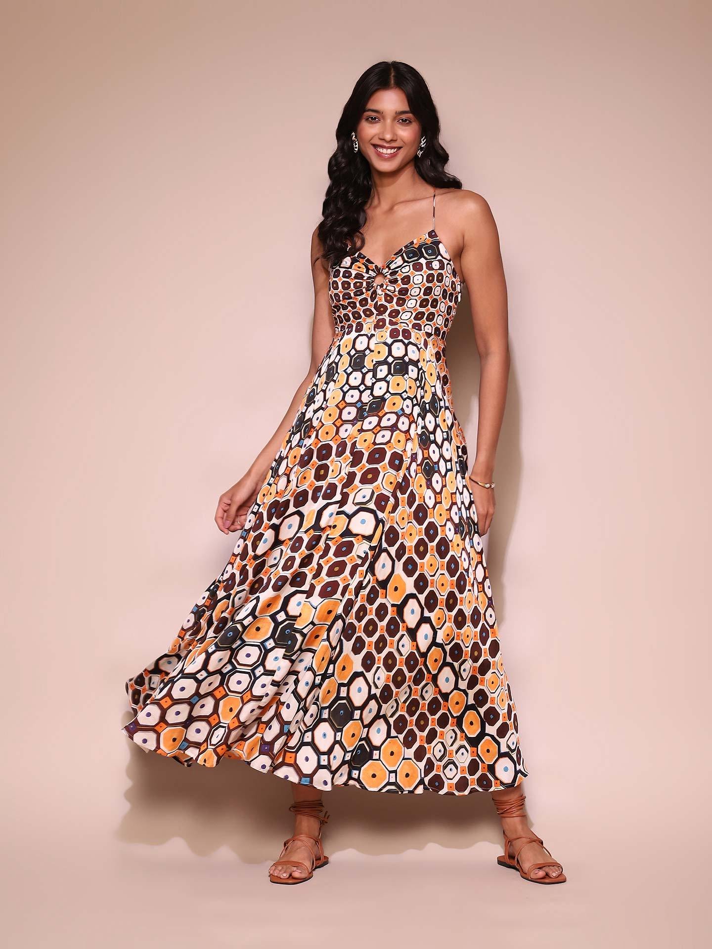 Brown Theodora Dress