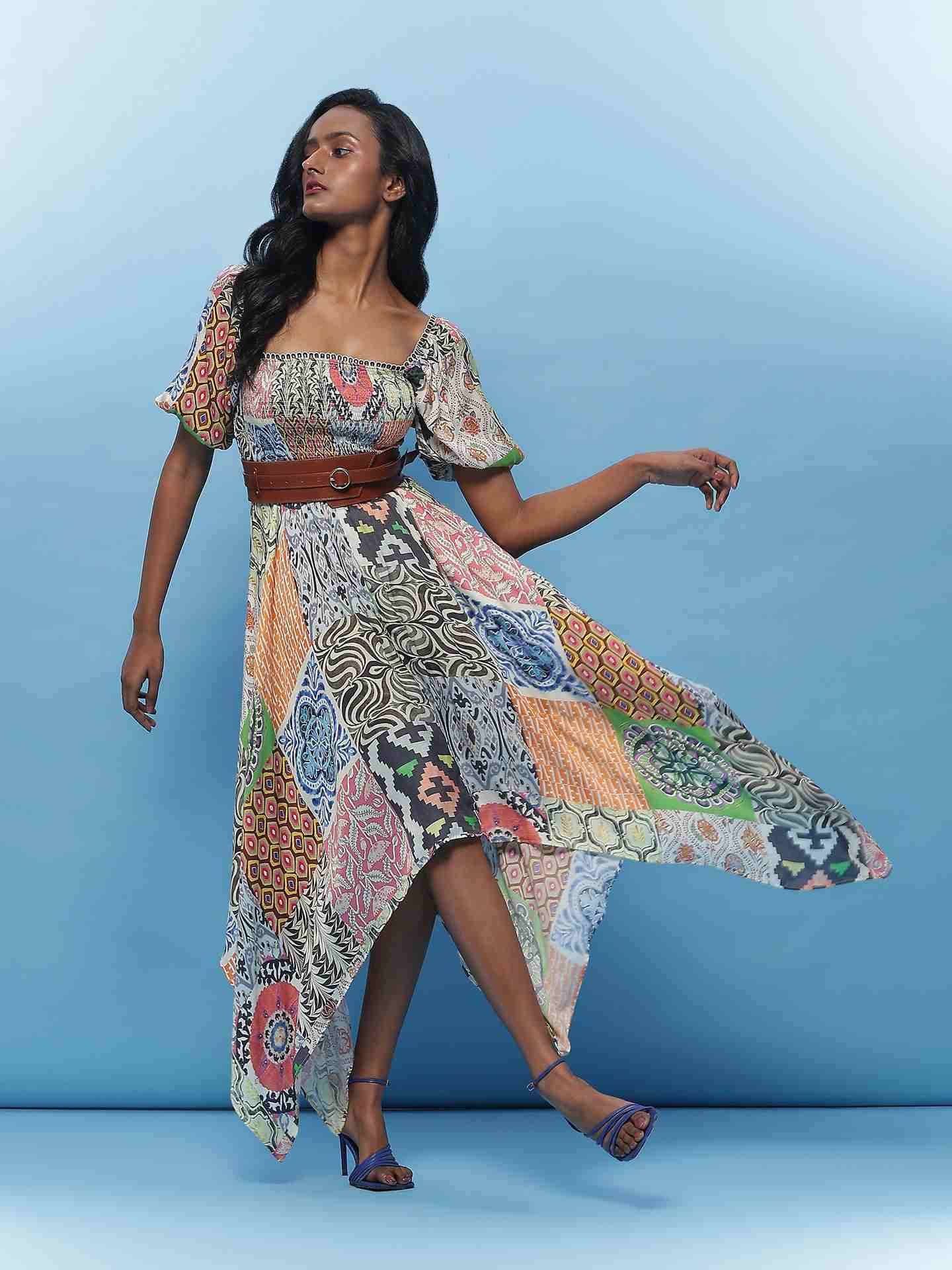 Multi Elizabeth Midi Dress