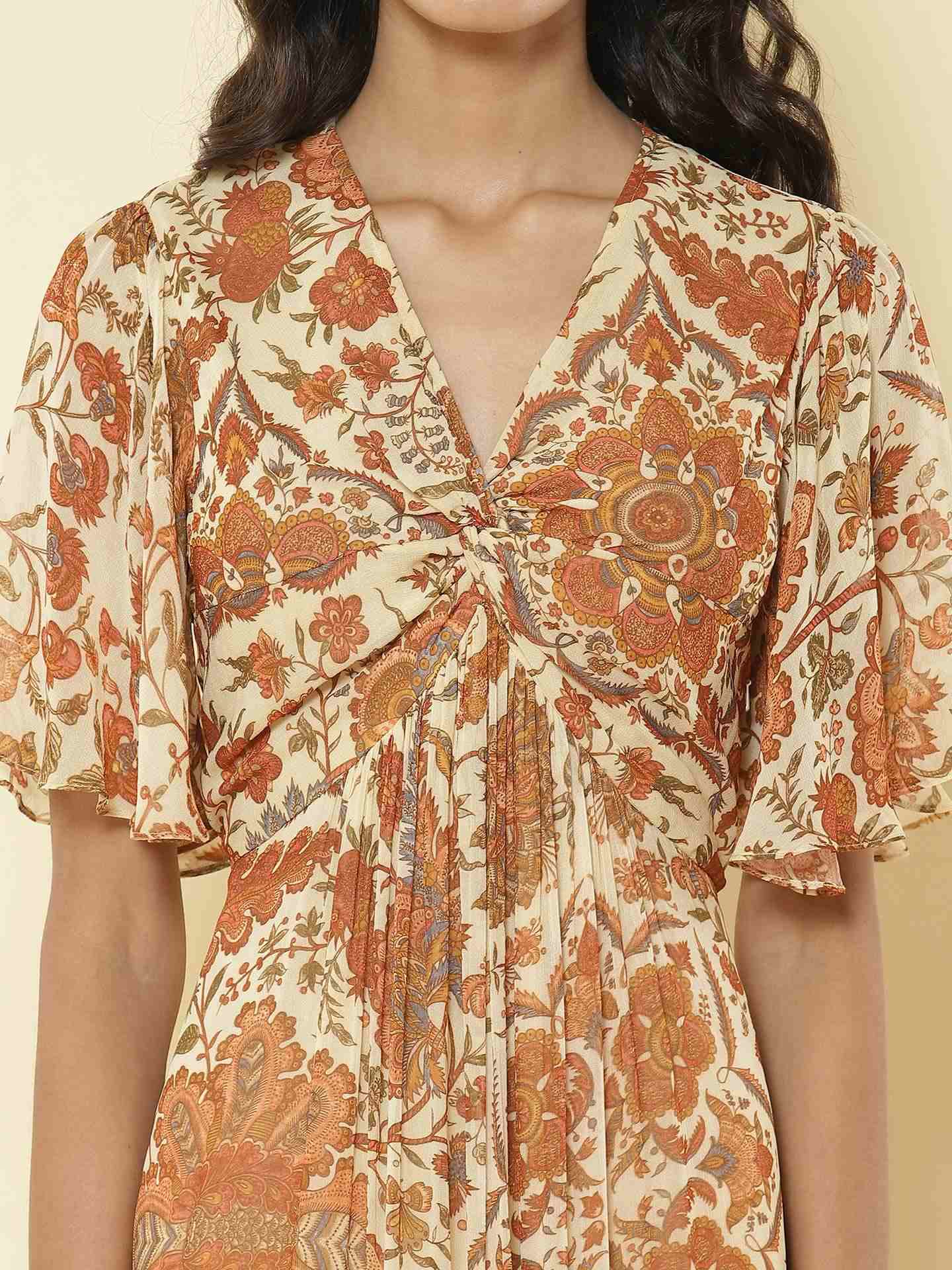 Ecru Chintz Paisely Shift Dress