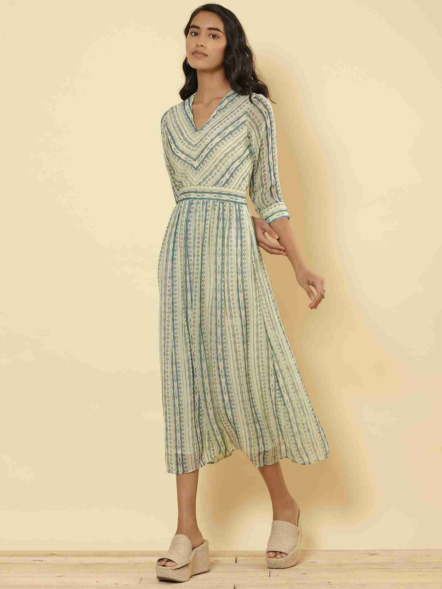 Teal Masai Stripe Dress