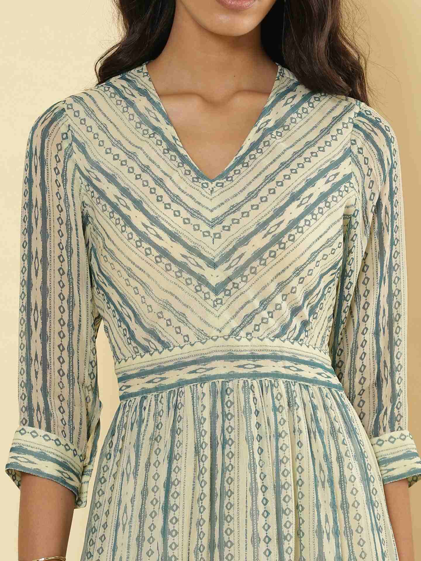 Teal Masai Stripe Dress