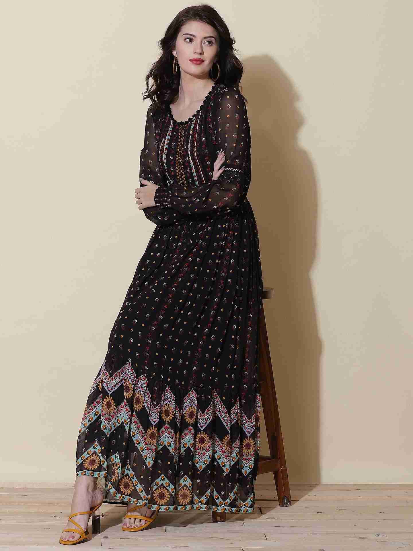 Black Madeline Maxi Dress