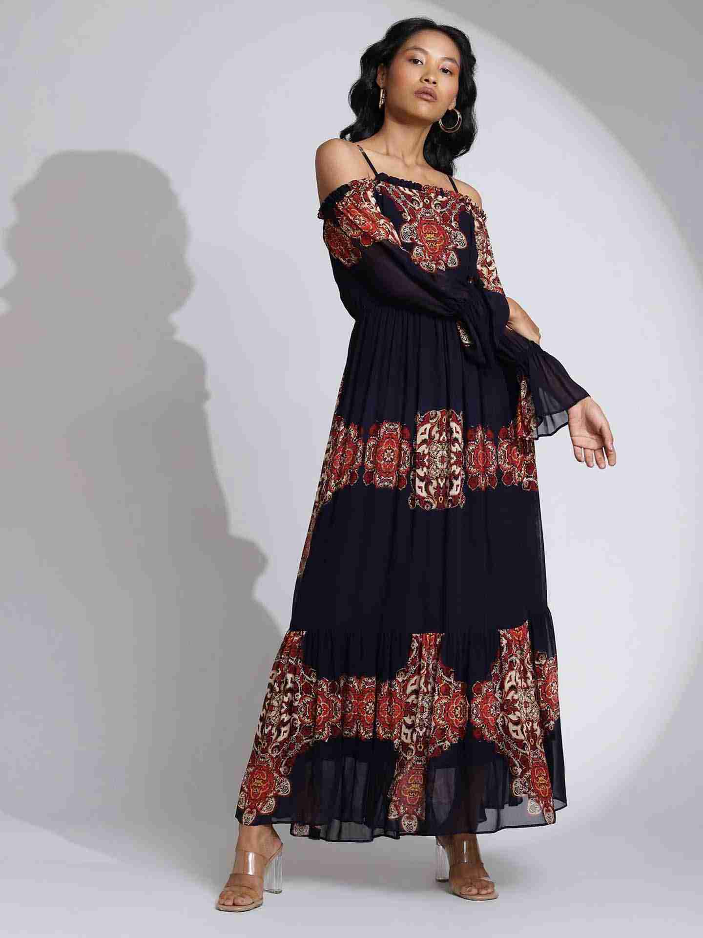 Navy Jade Maxi Dress