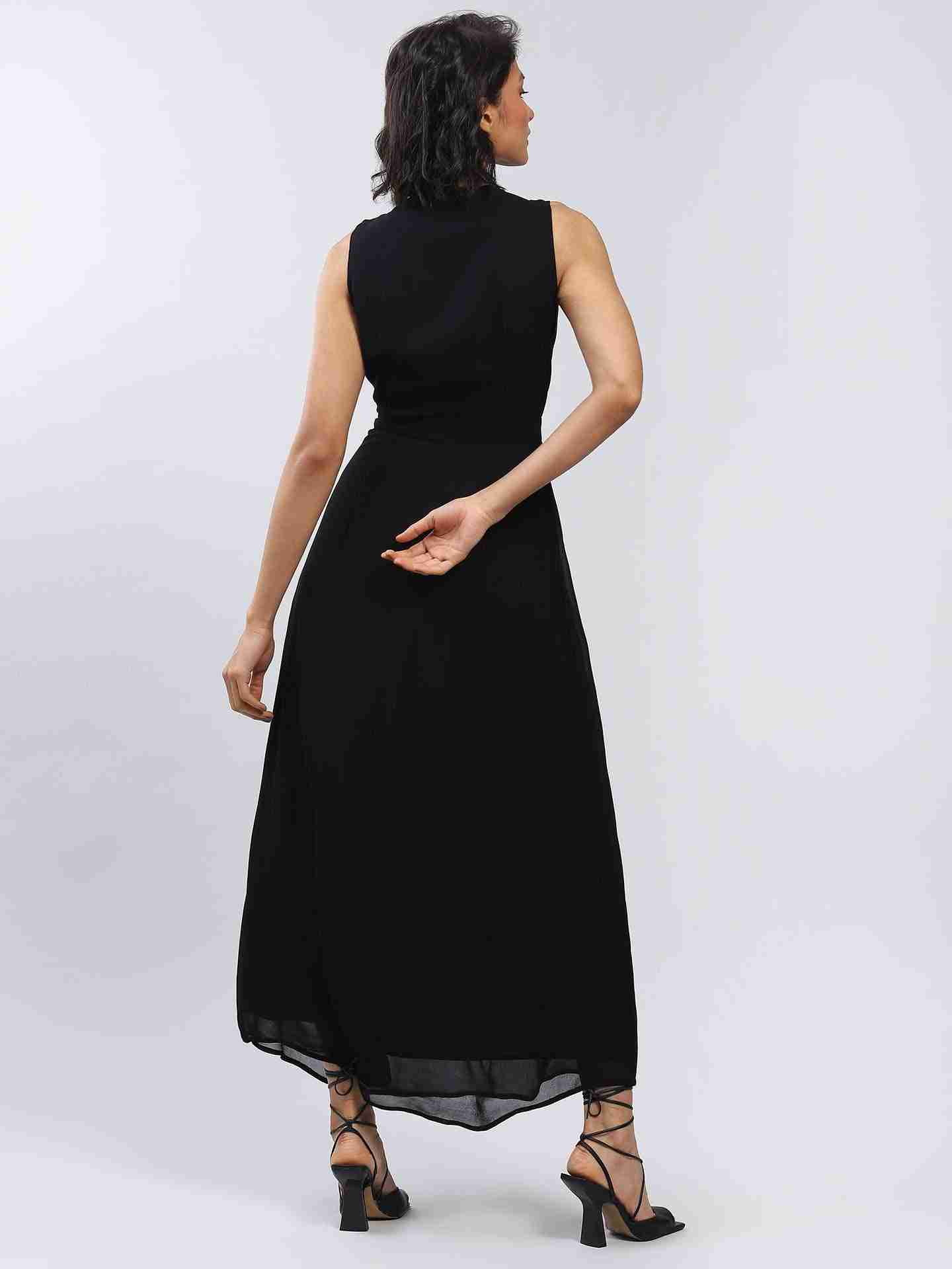 Black Camilla Solid Maxi Dress