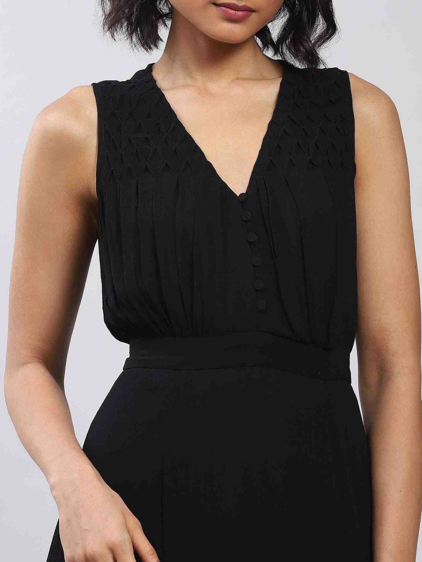Black Camilla Solid Maxi Dress