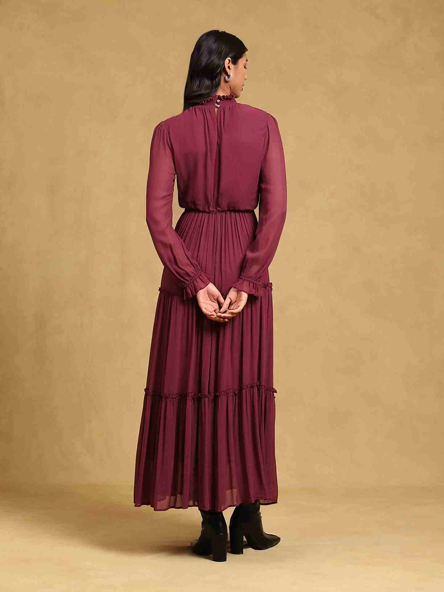Burgundy Glay Maxi Dress