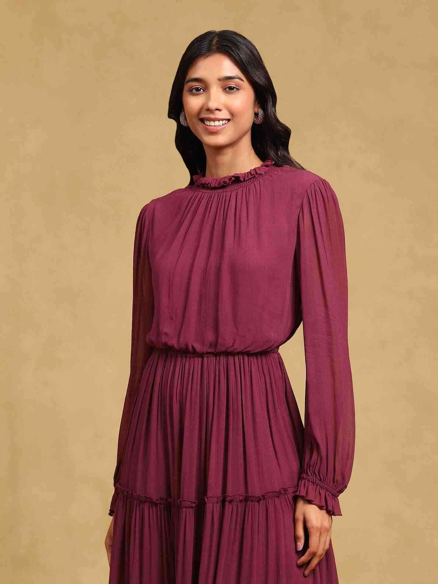 Burgundy Glay Maxi Dress