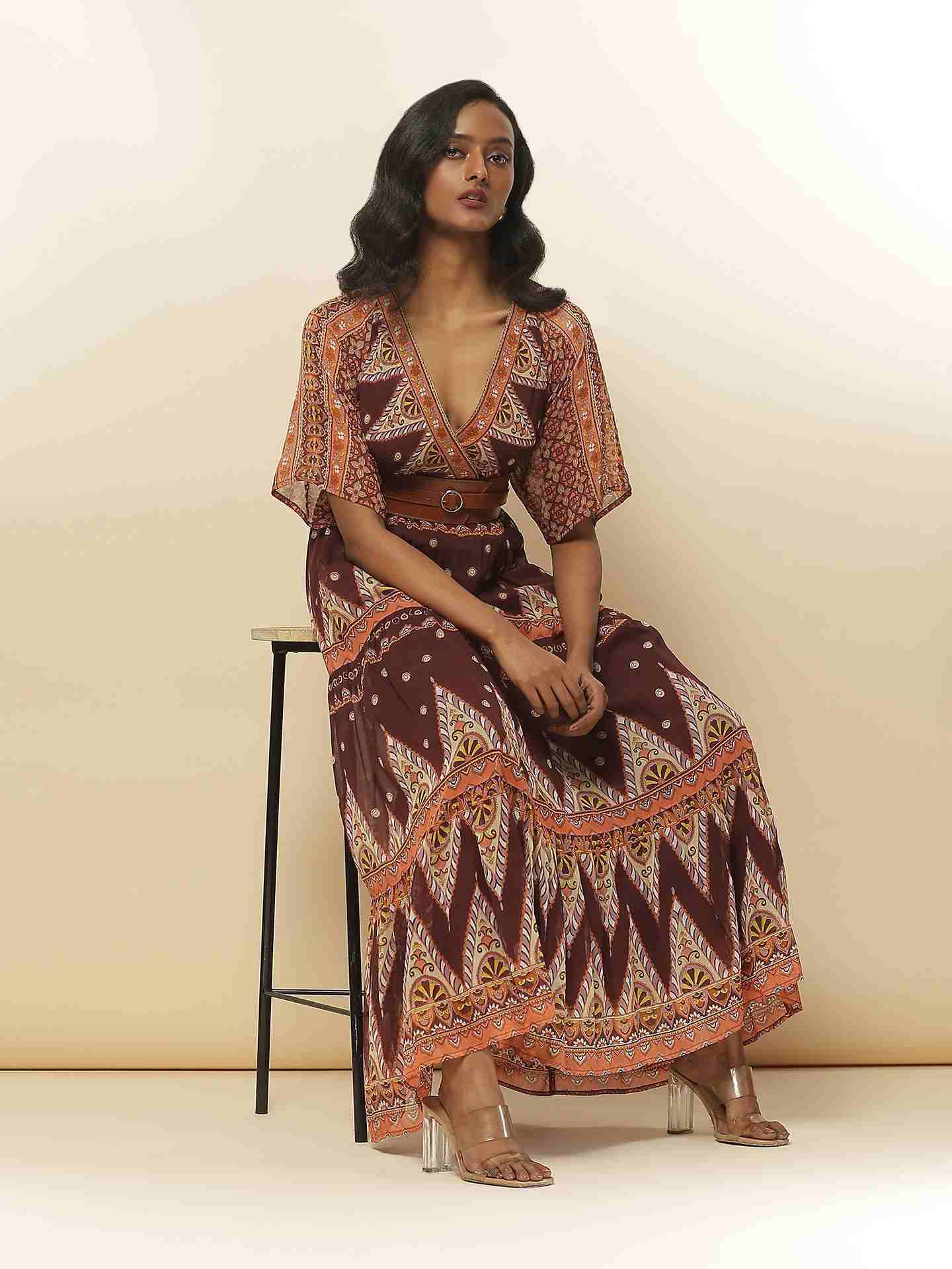 Brown Asper Long Dress