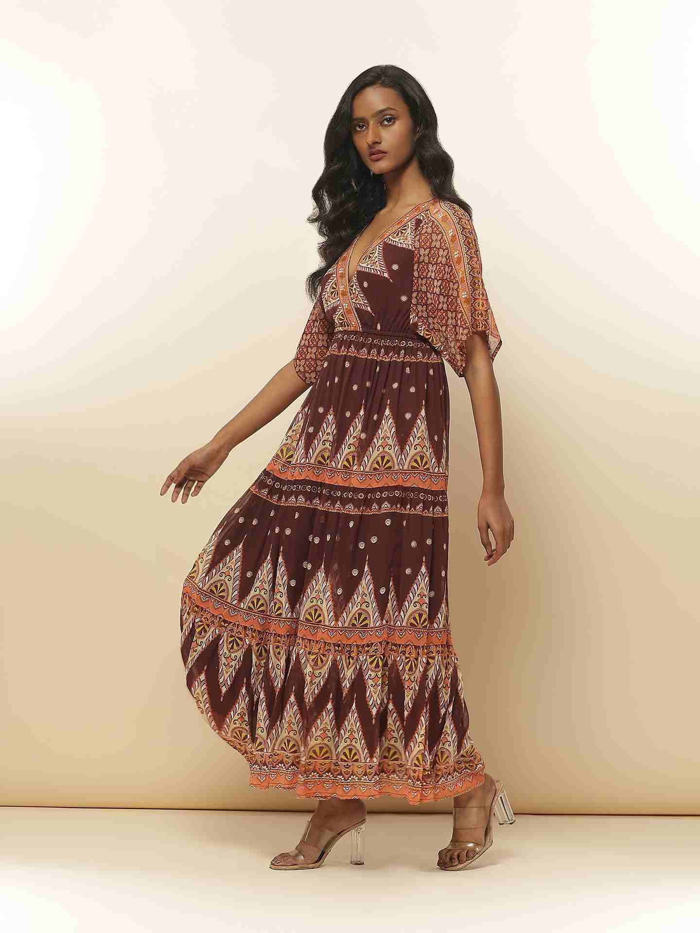 Brown Asper Long Dress