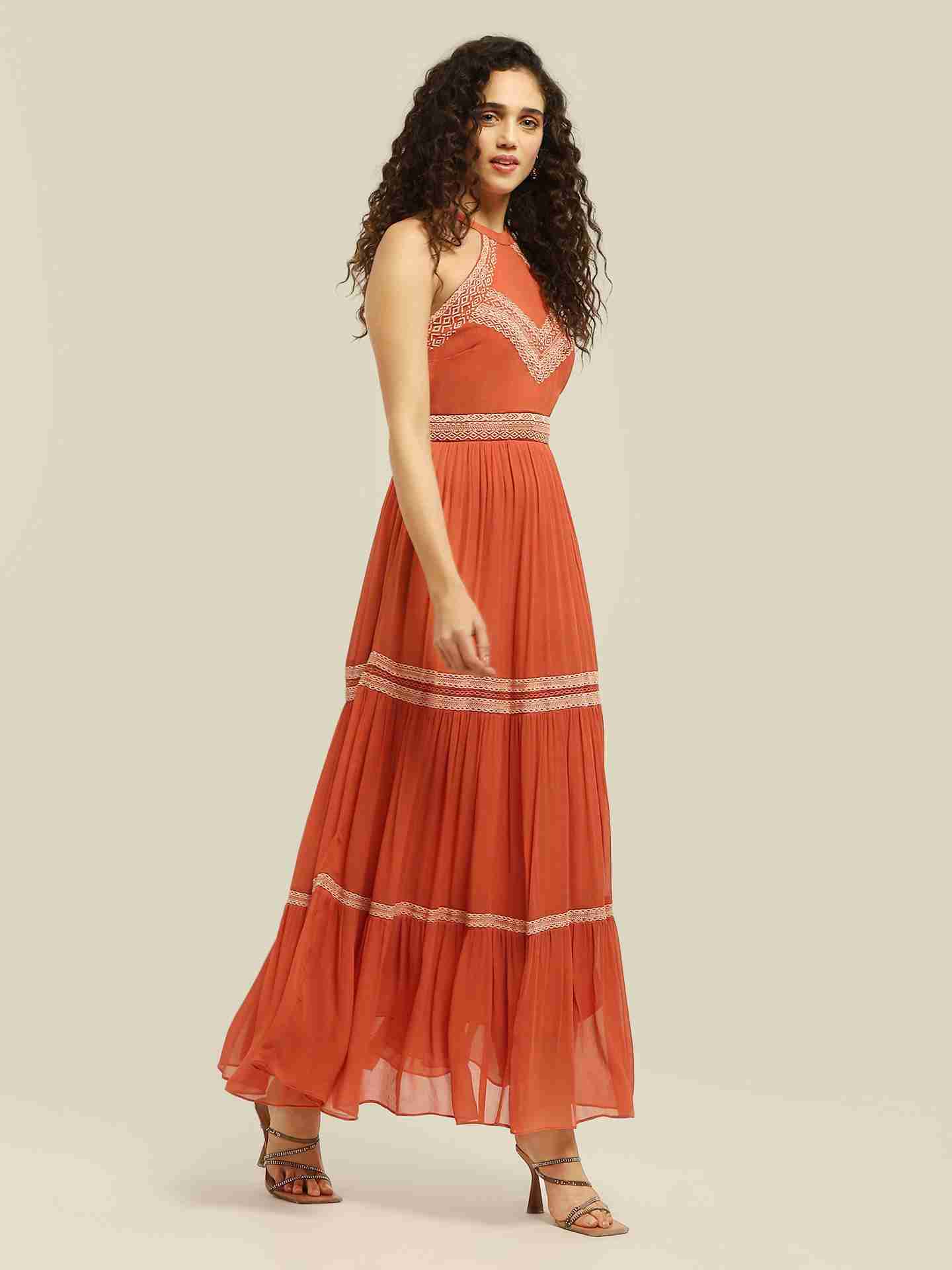 Rust Prudence Long Dress