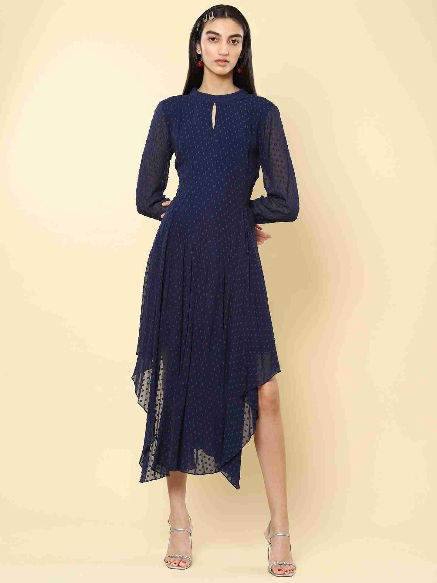 Navy Florenza Midi Dress