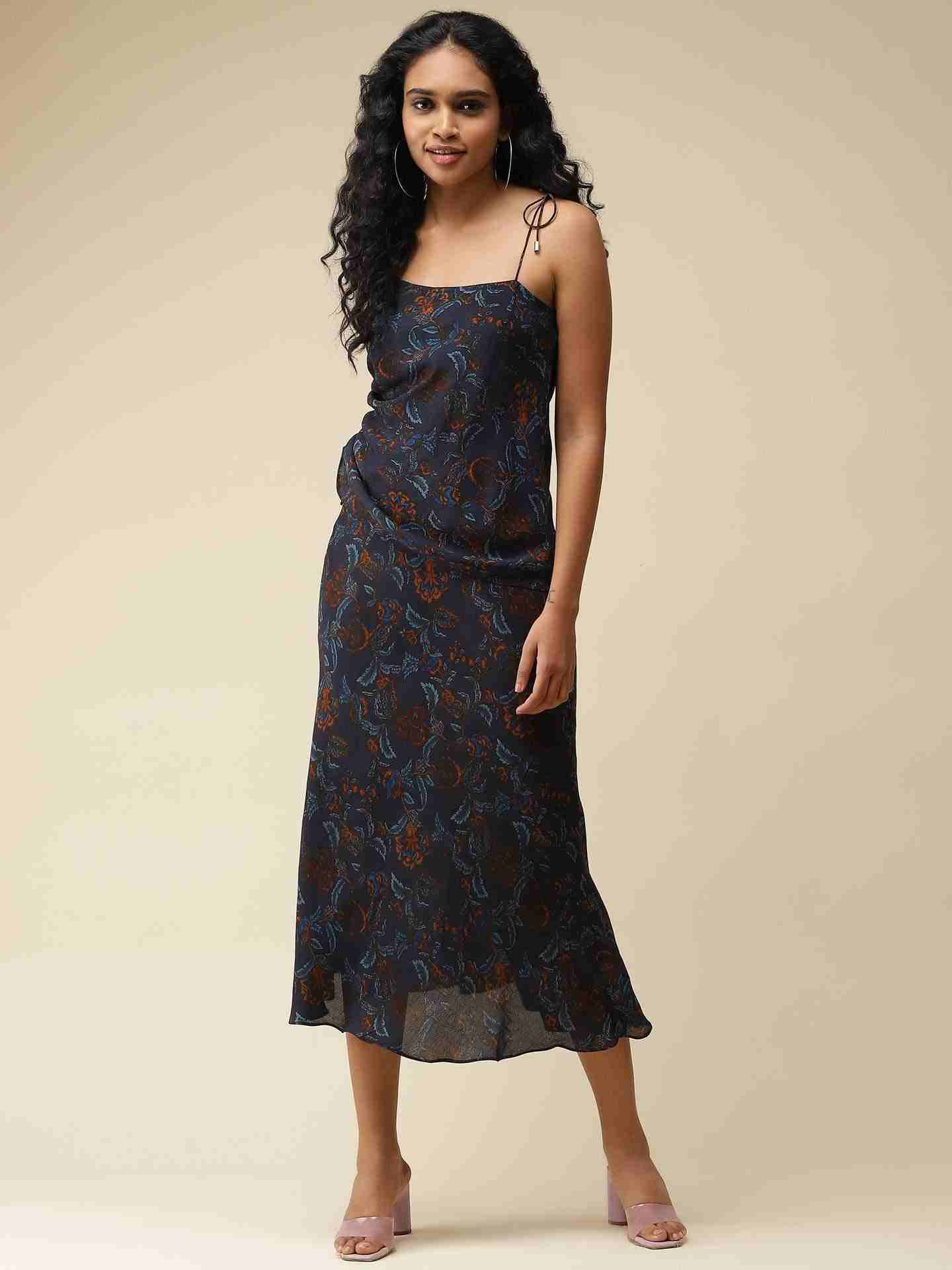 Navy Fashion Flair Shift Dress