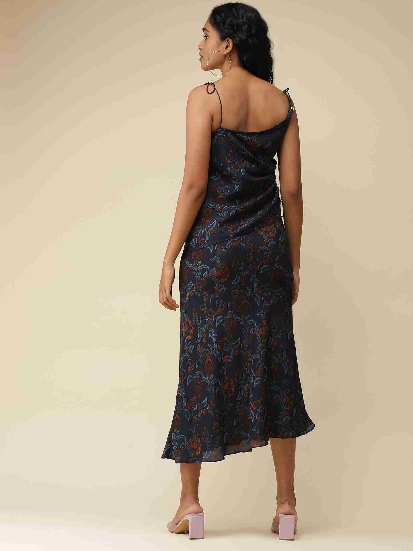 Navy Fashion Flair Shift Dress