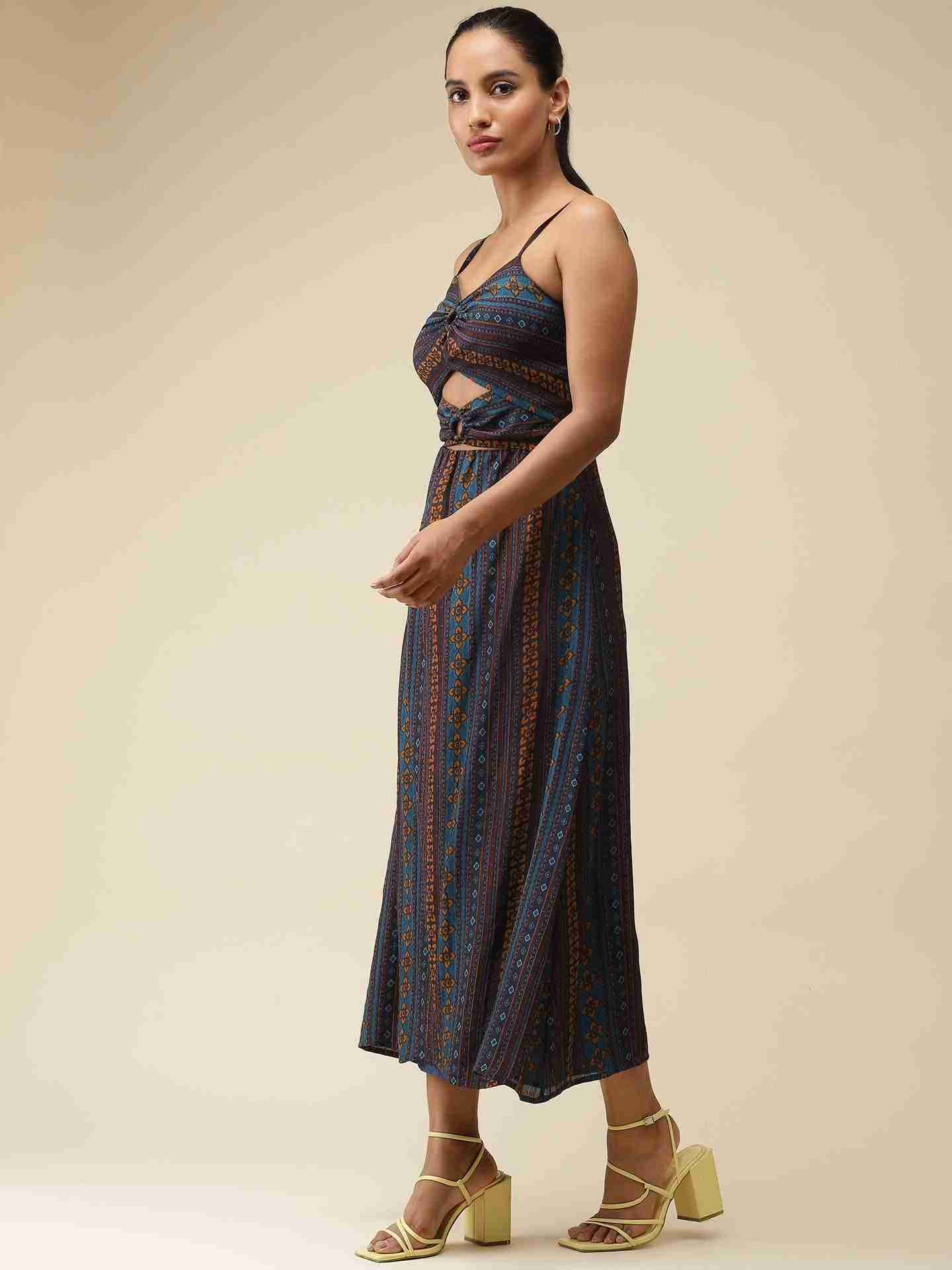 Navy Fashion Flair Cut-Out Dress