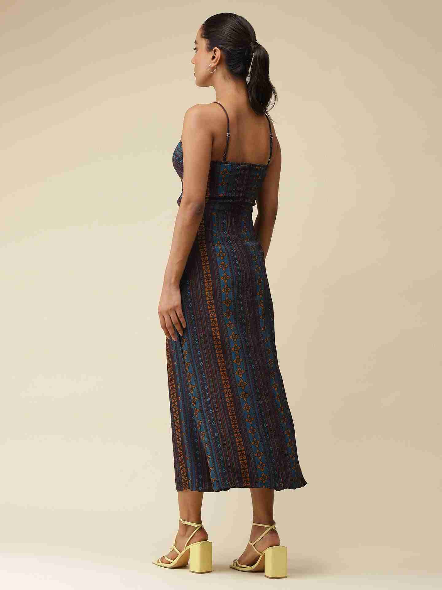 Navy Fashion Flair Cut-Out Dress