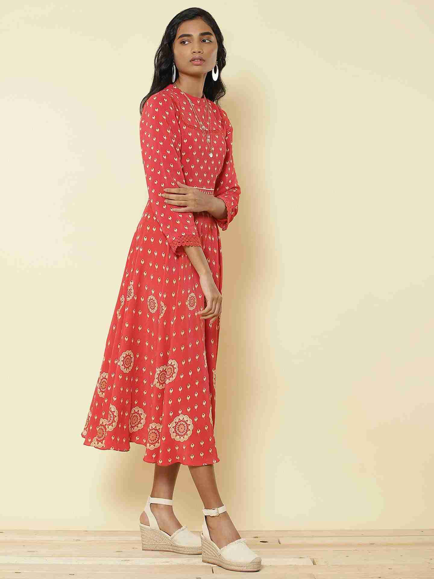 Red Motley Circle Dress