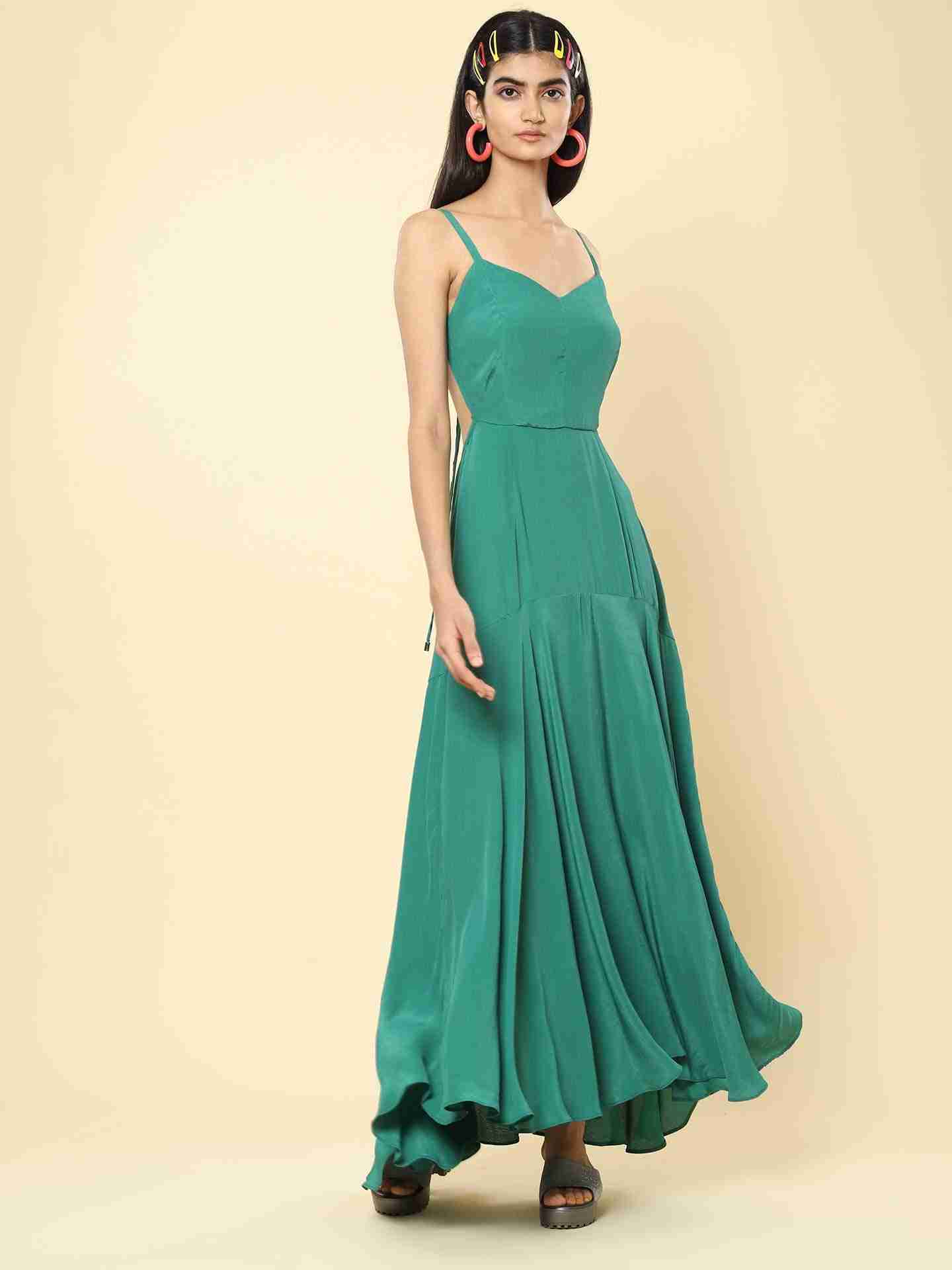 Green Aster Long Dress