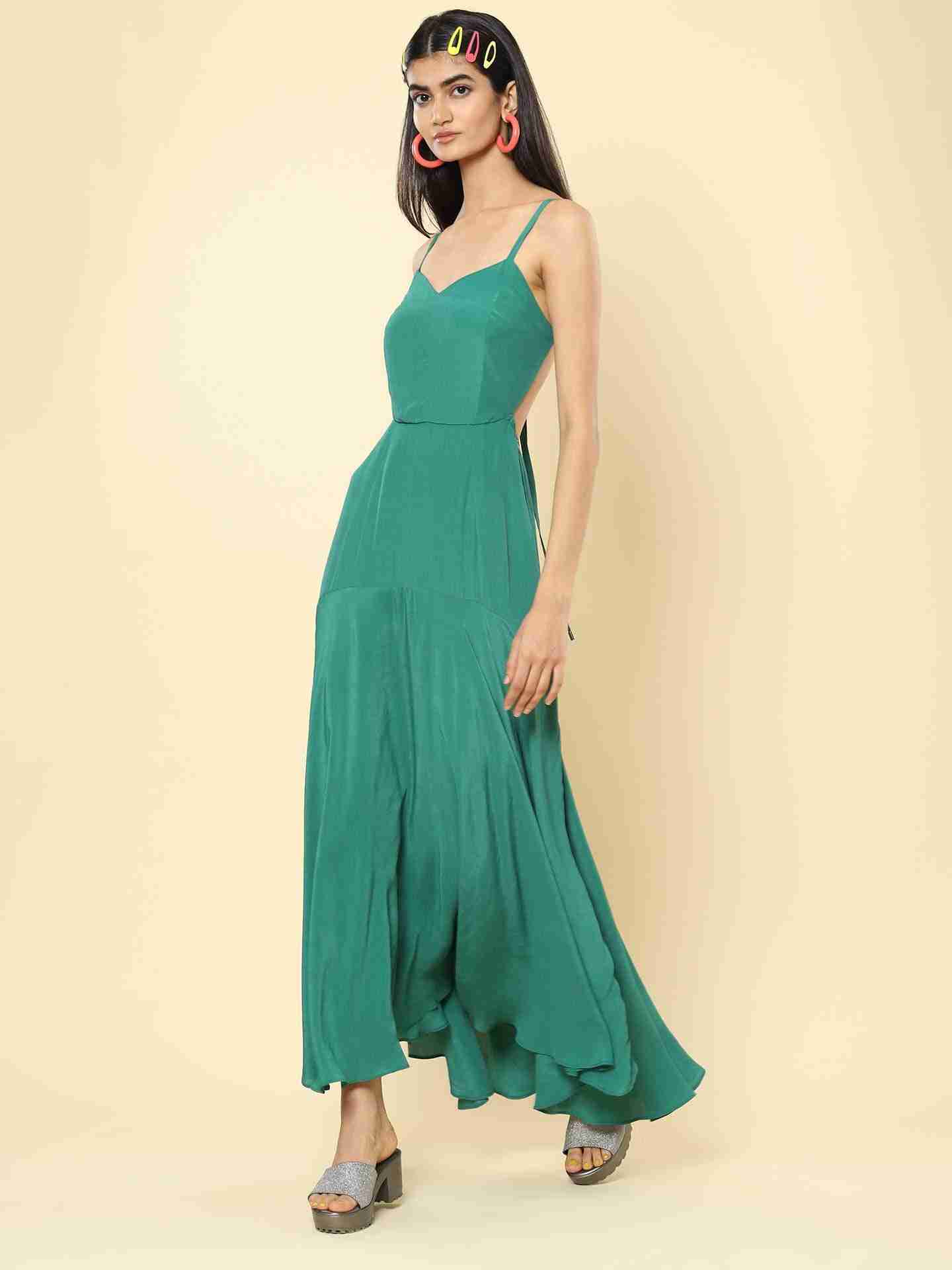 Green Aster Long Dress