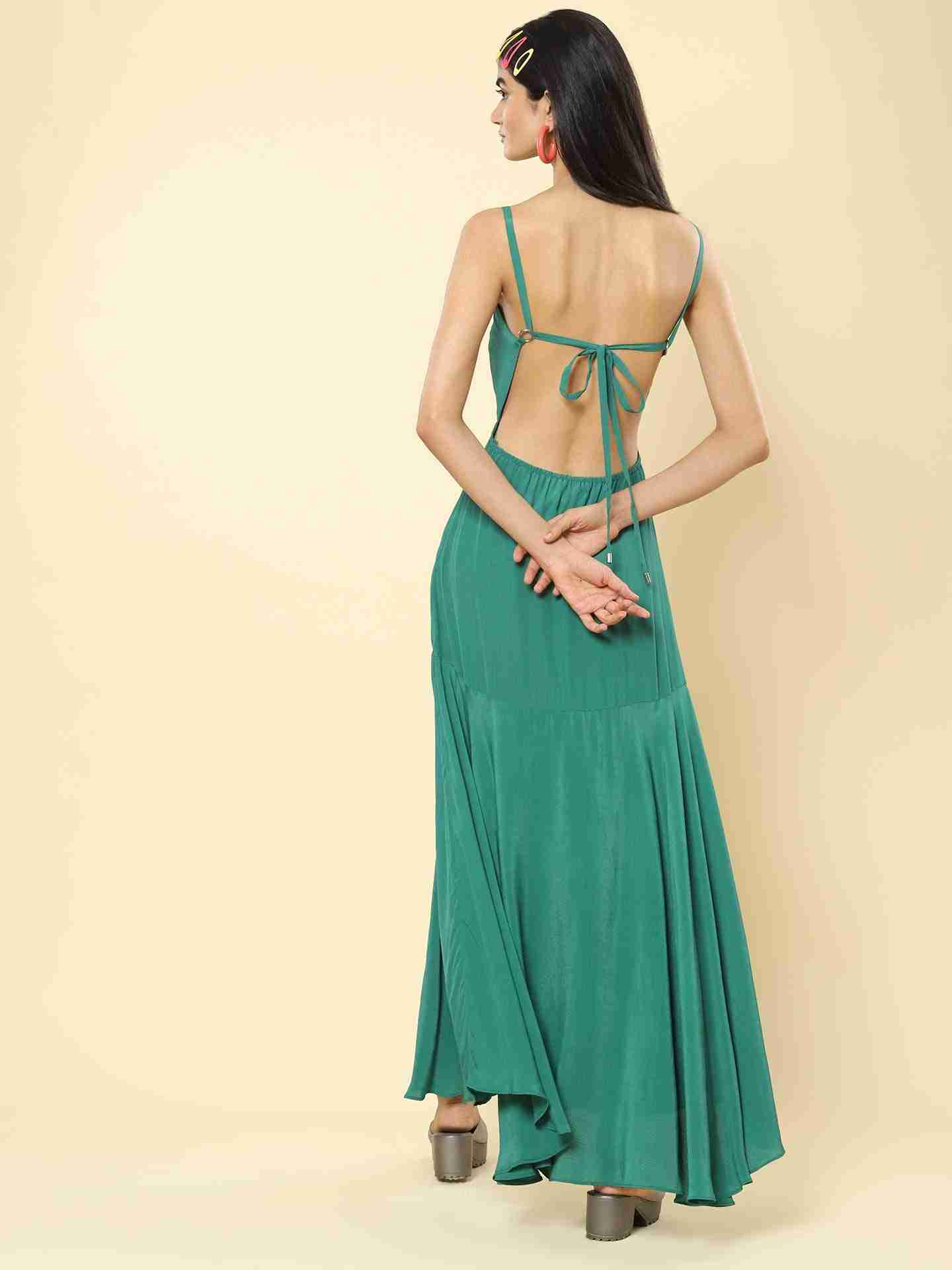 Green Aster Long Dress
