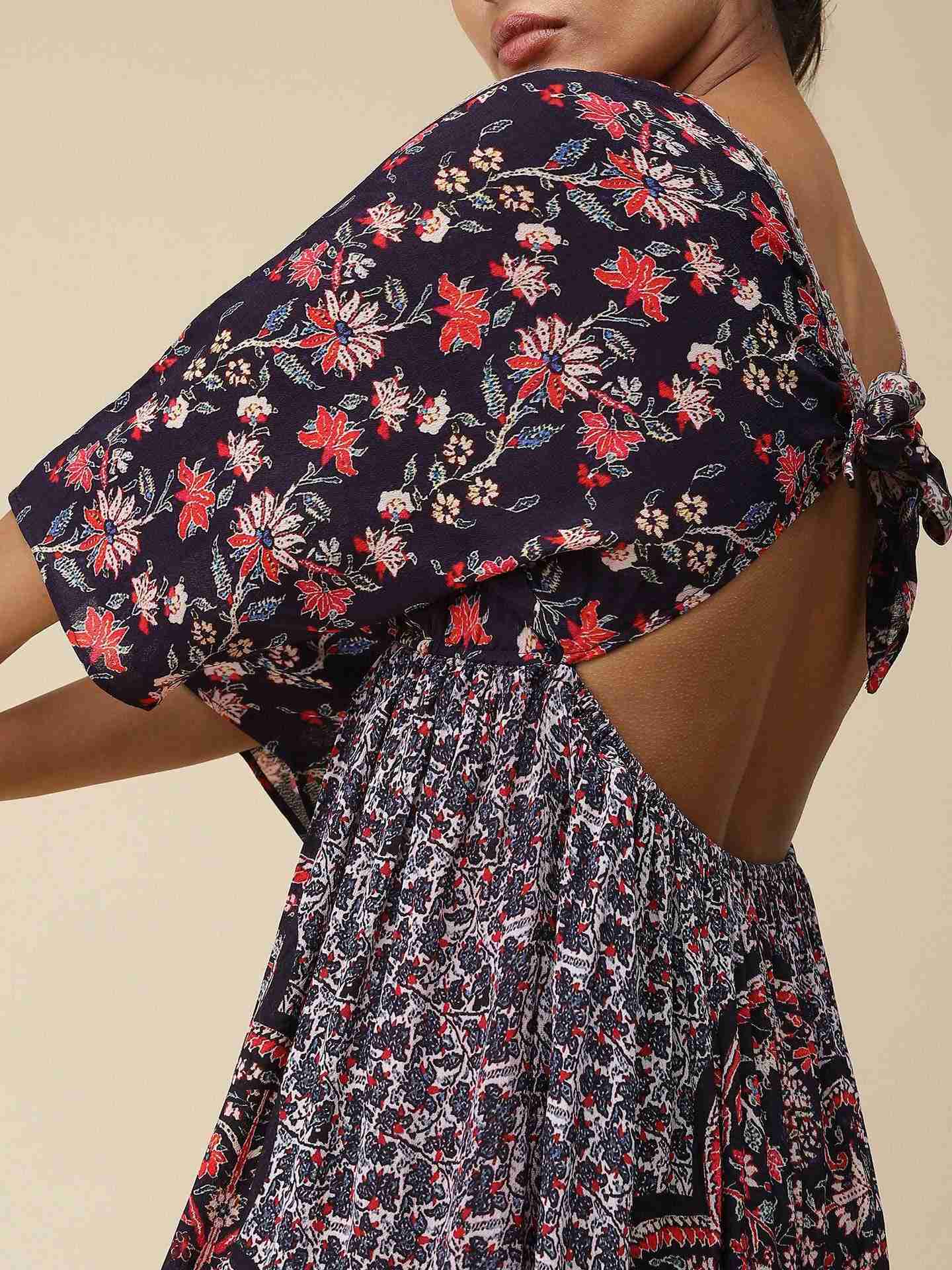 Navy Fashion Shawl Maxi Dress