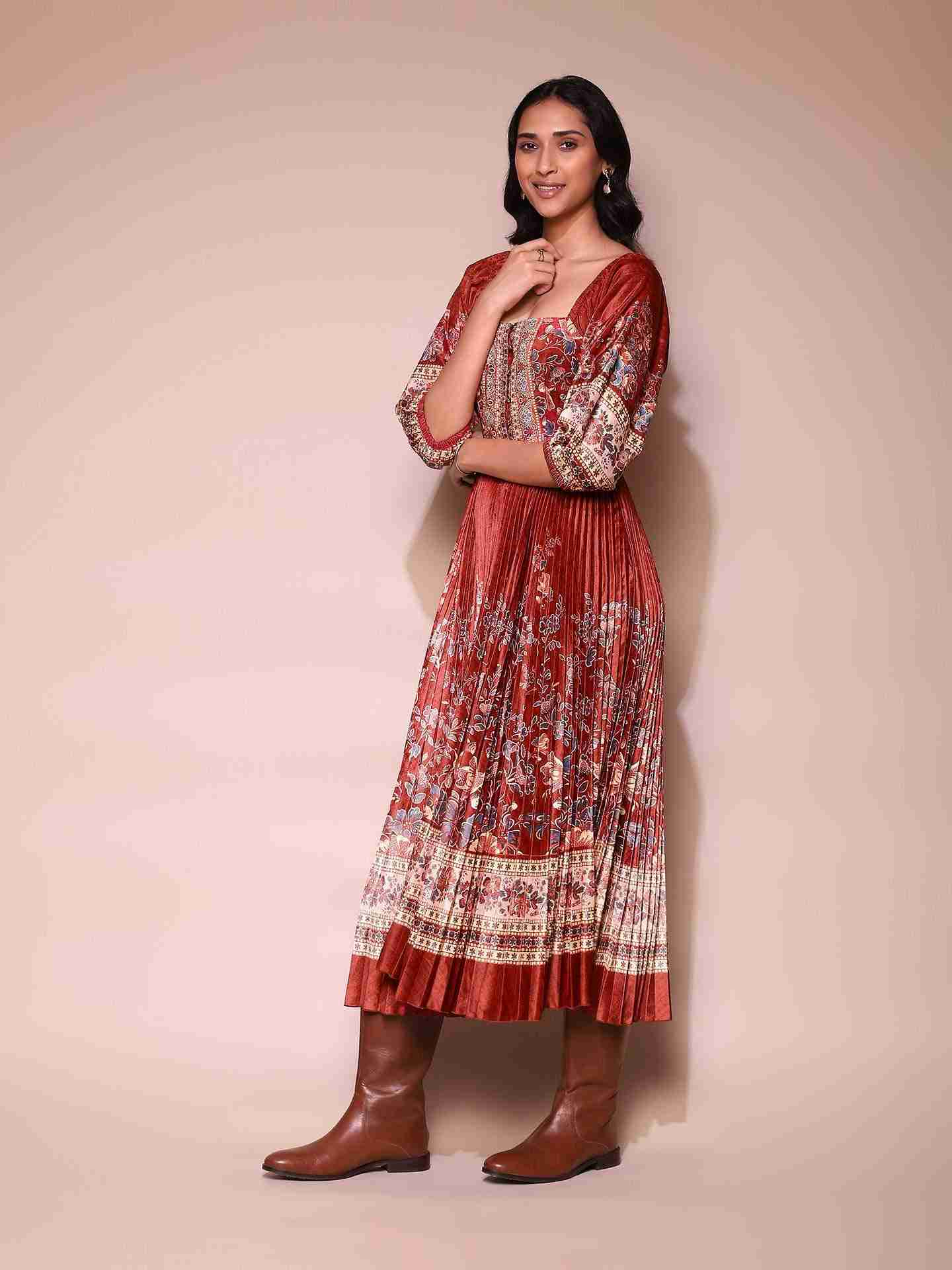 Red Savanna Midi Dress