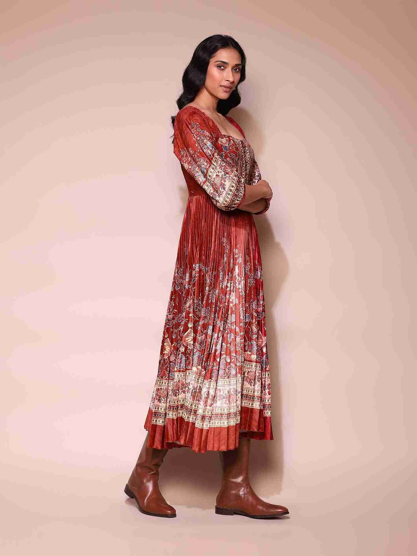 Red Savanna Midi Dress