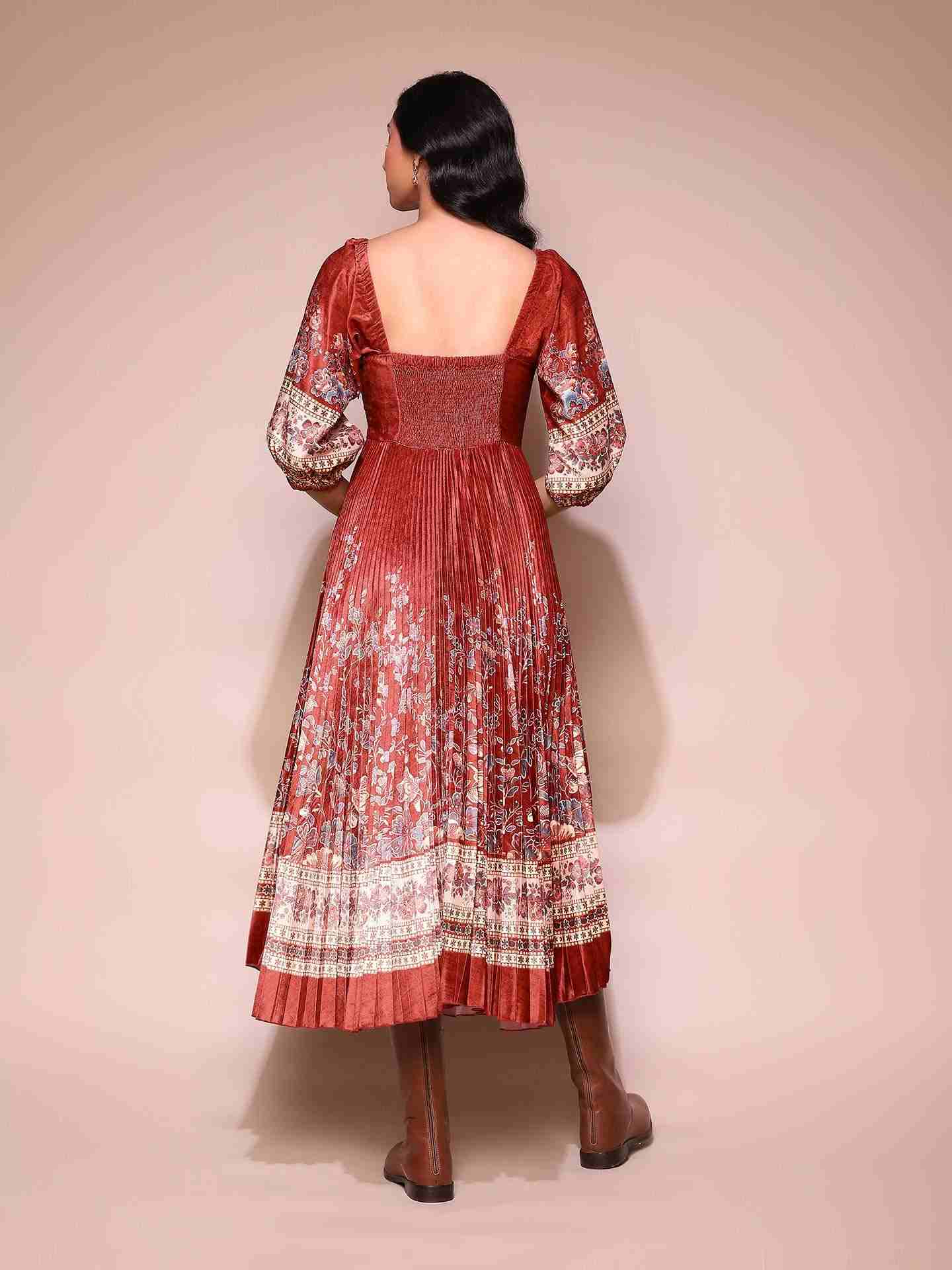 Red Savanna Midi Dress