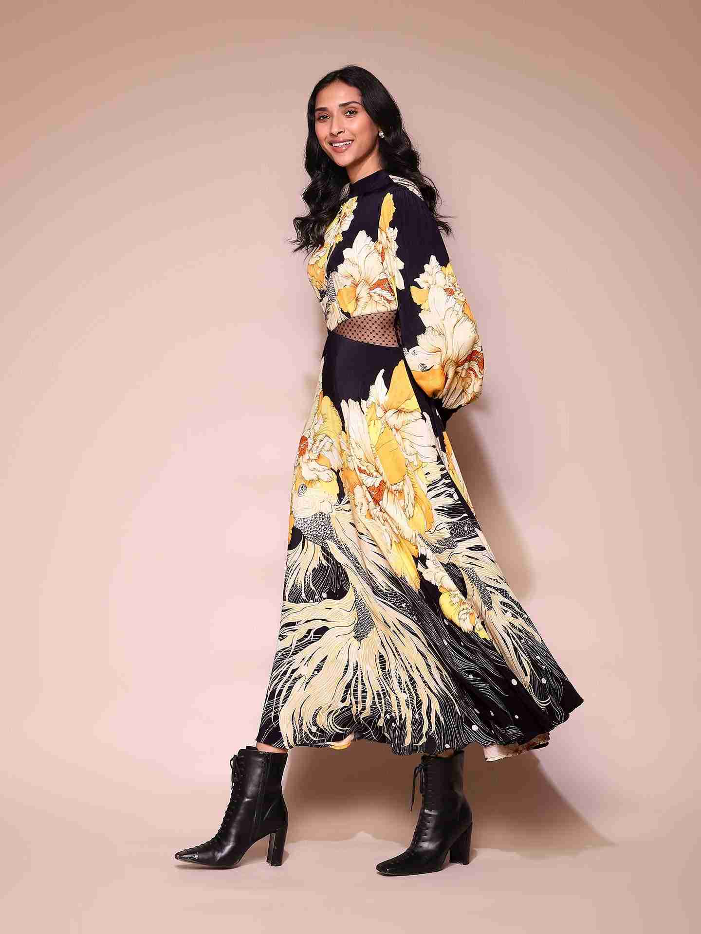 Black Koi Maxi Dress