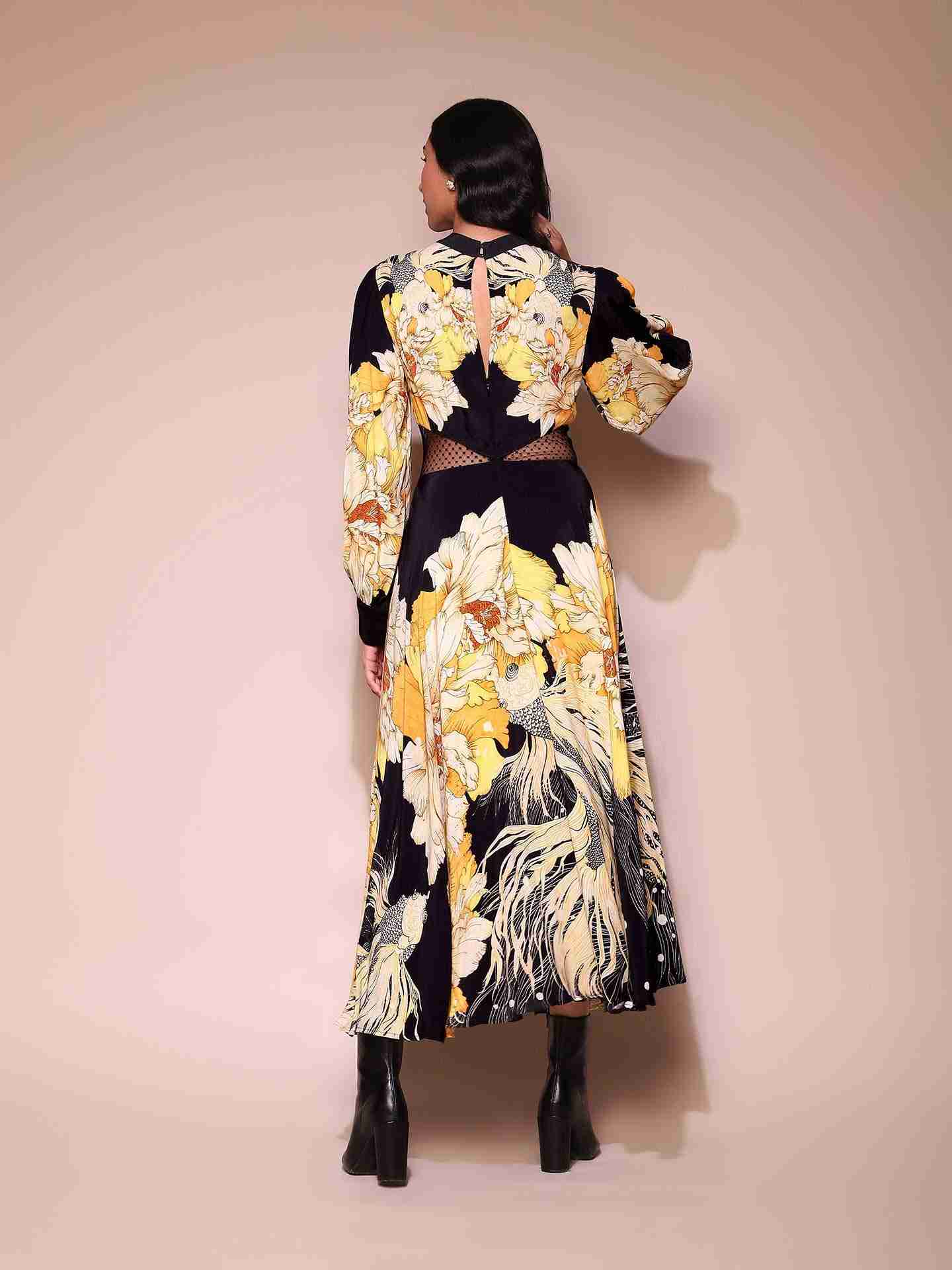 Black Koi Maxi Dress