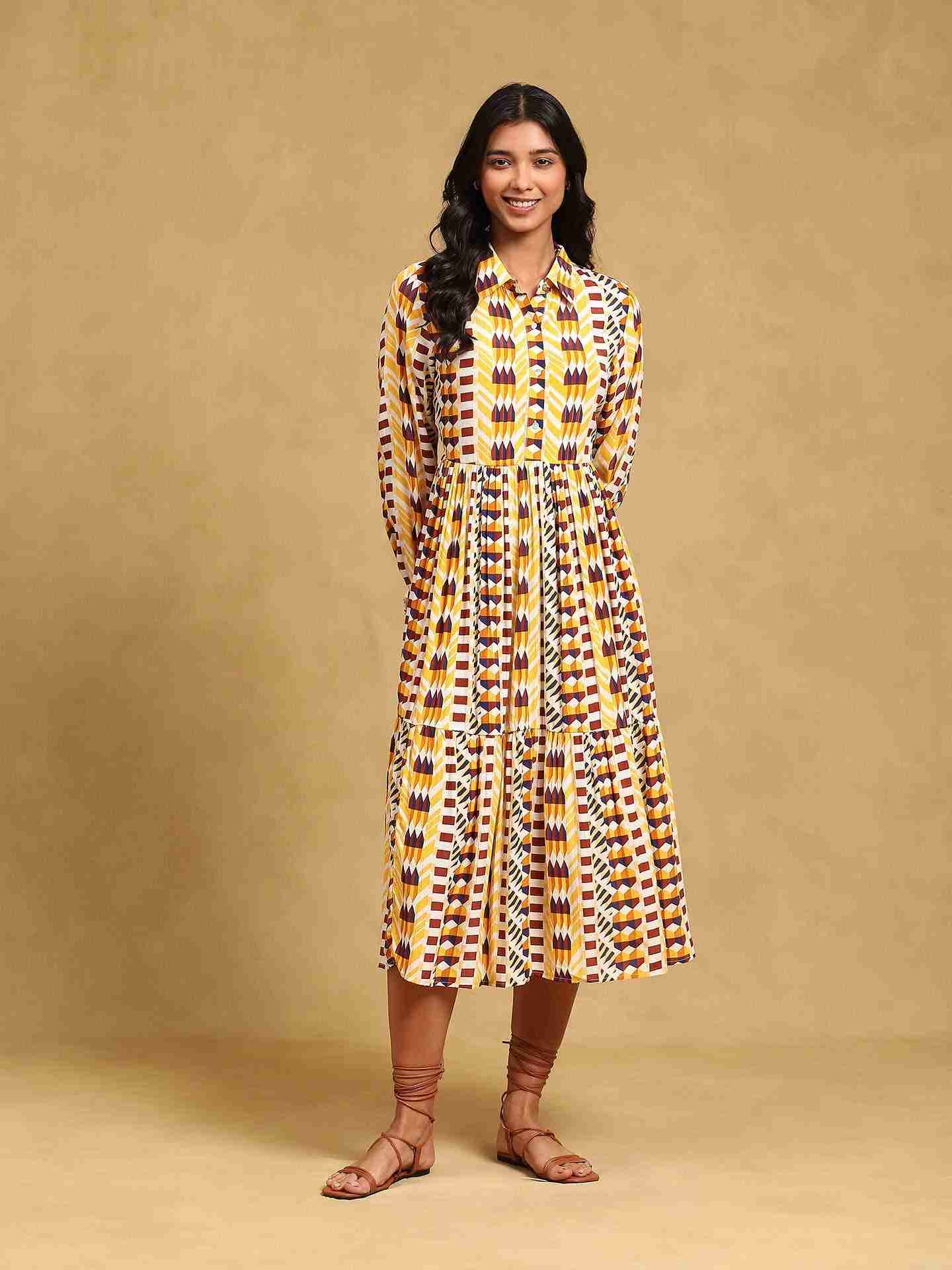 Yellow Adrian Midi Dress