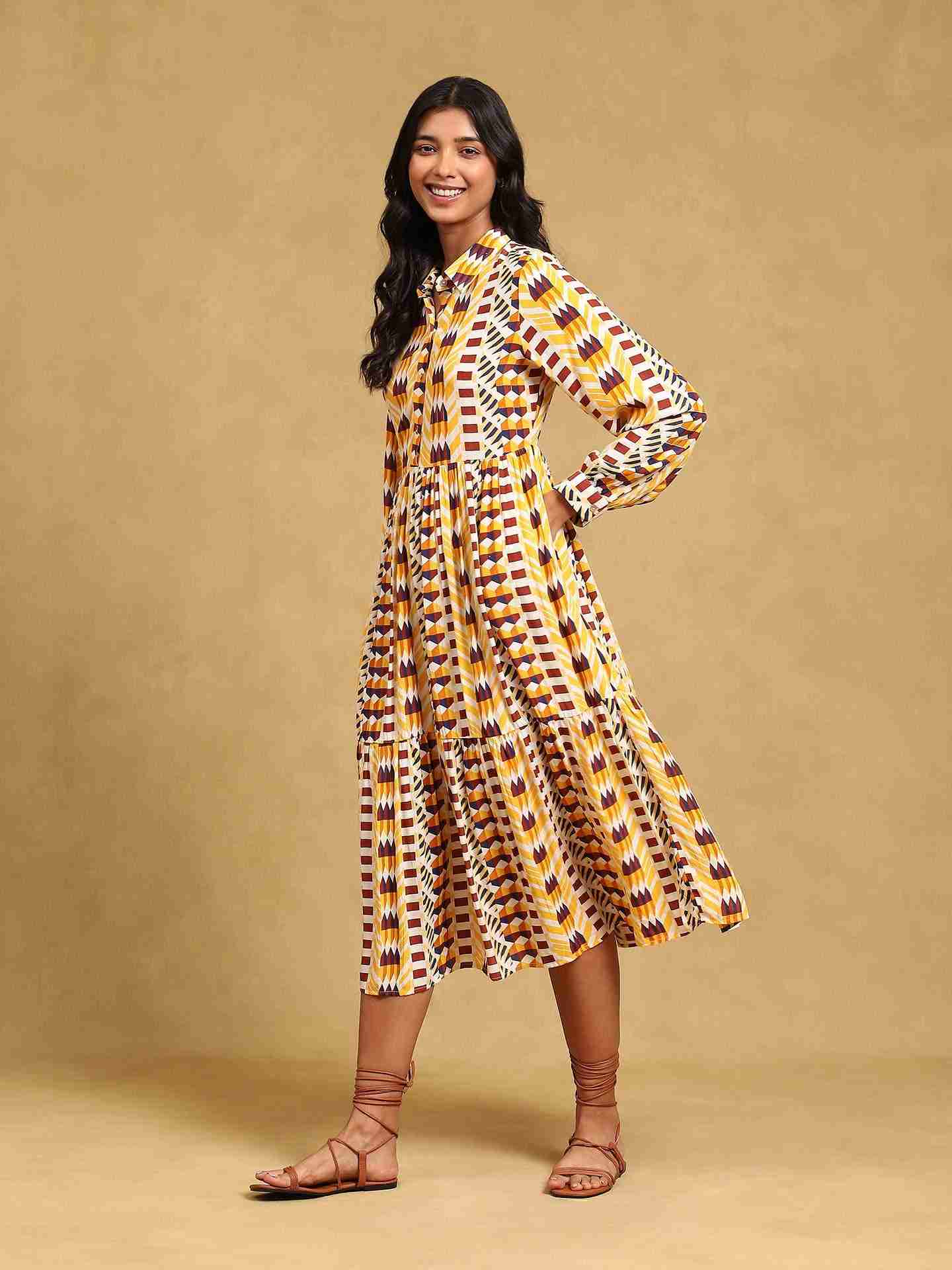 Yellow Adrian Midi Dress