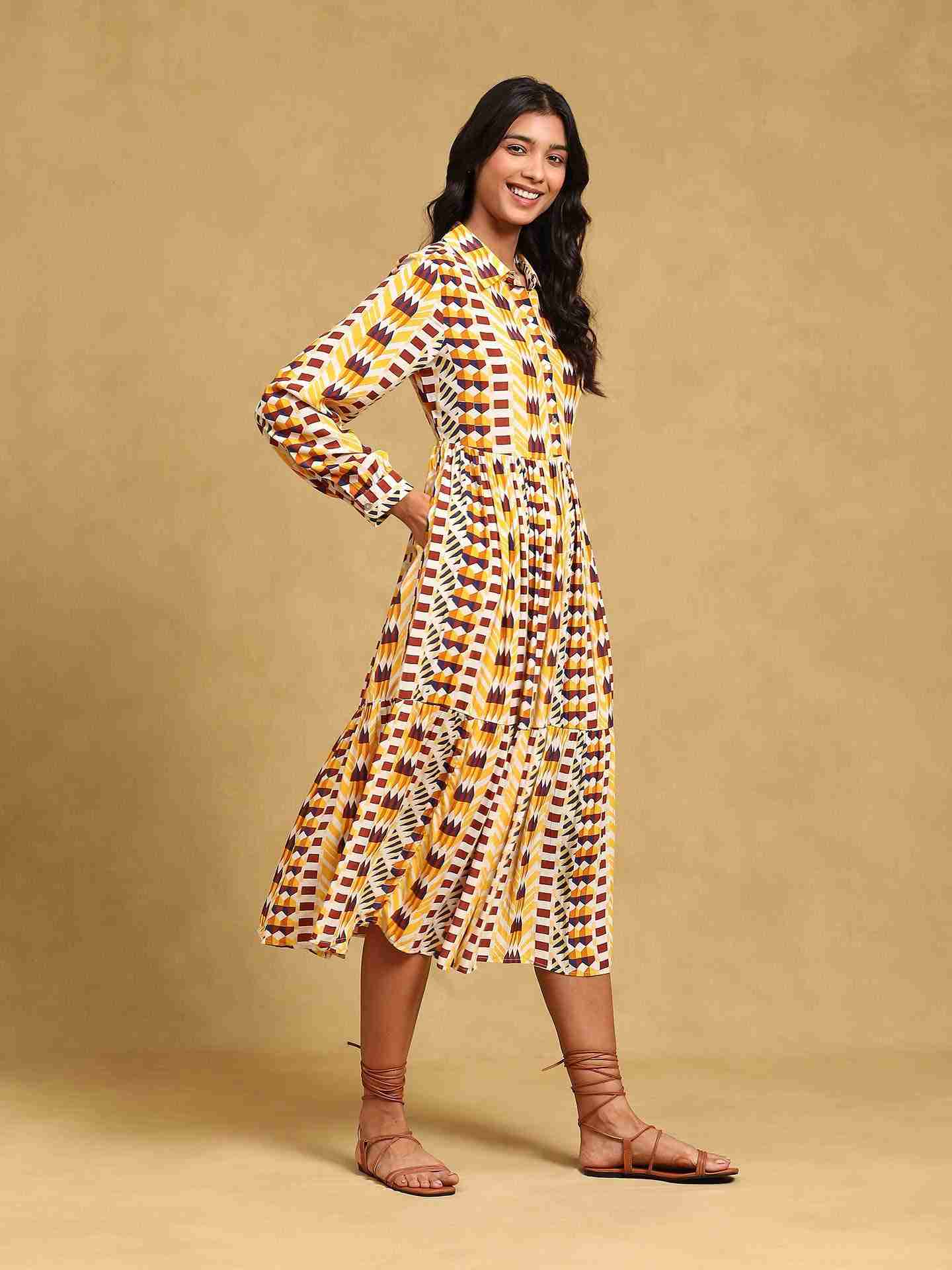 Yellow Adrian Midi Dress