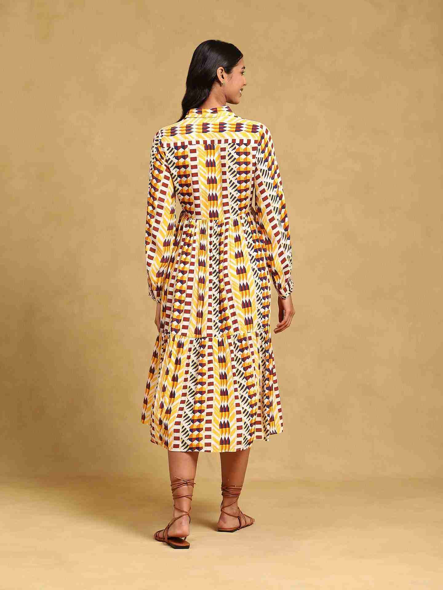 Yellow Adrian Midi Dress
